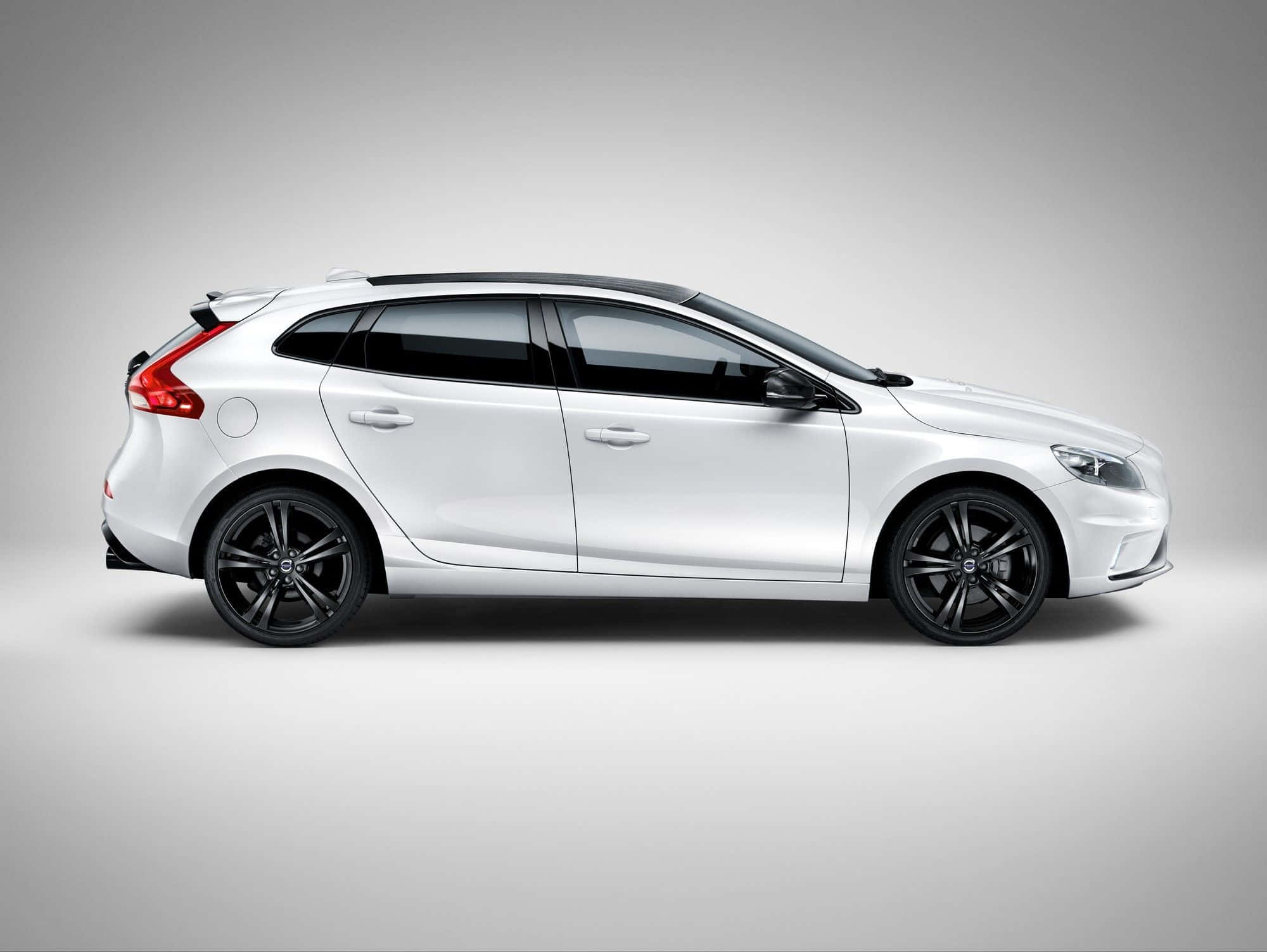 Volvo V40, white, black accents, Full HD Desktop Wallpaper
