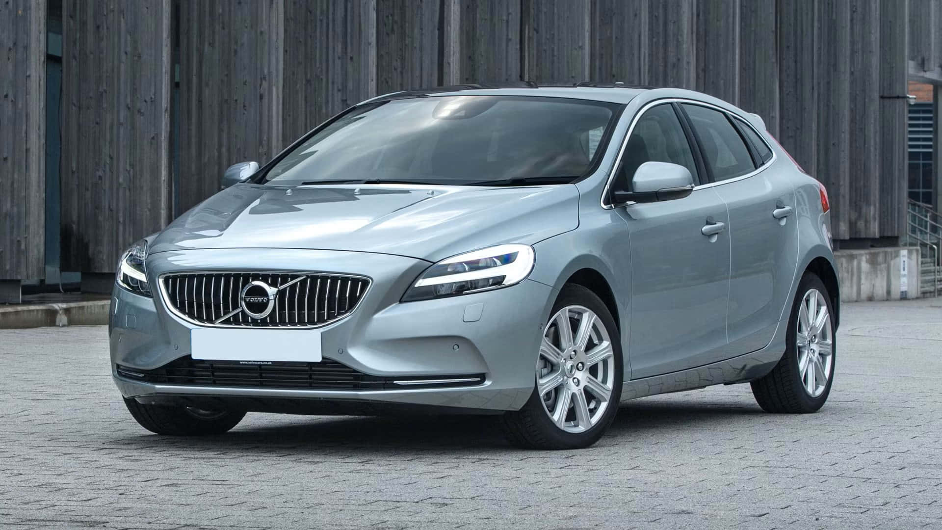 Volvo V40, silver, station wagon, Full HD Desktop Wallpaper
