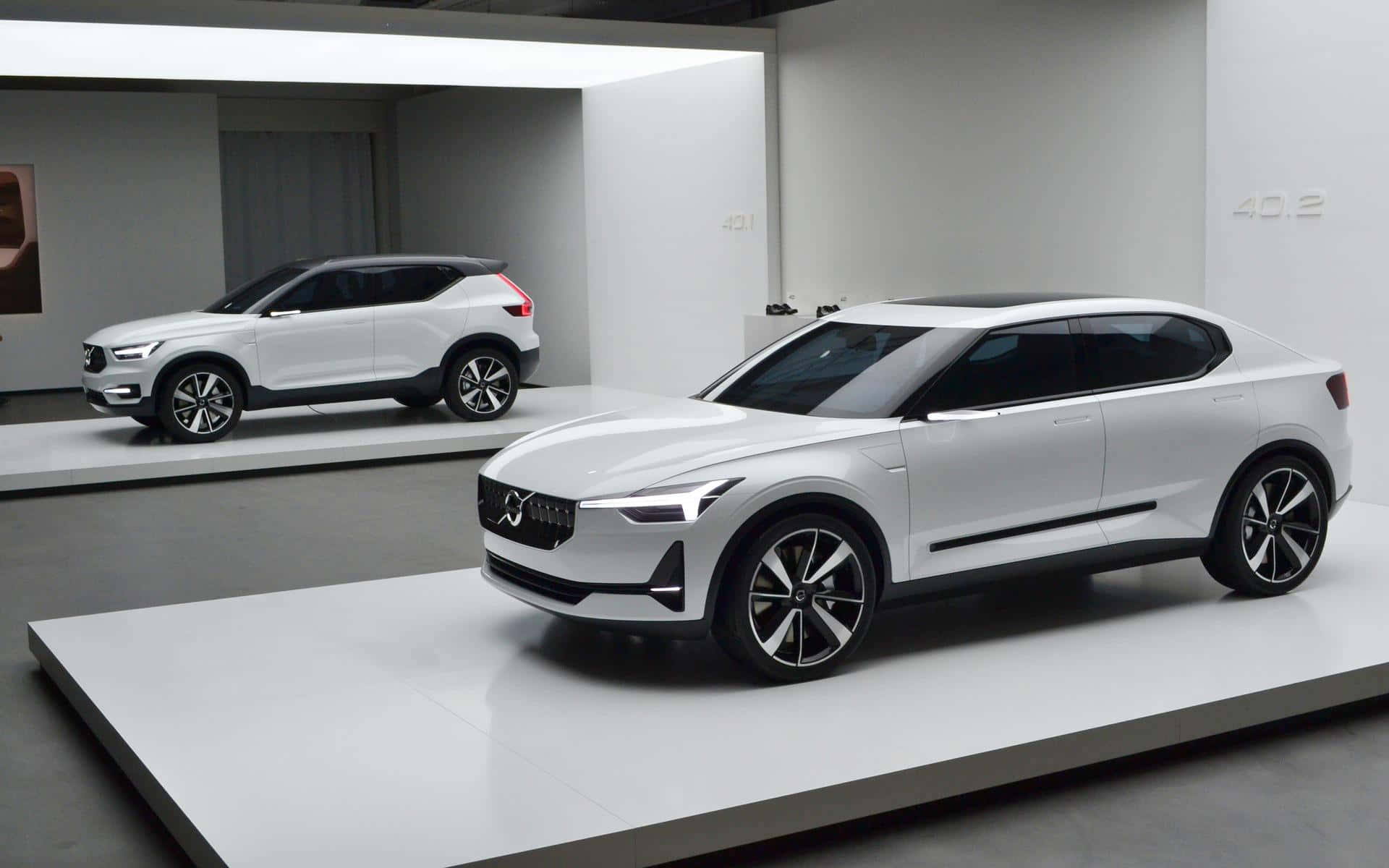 Volvo XC40, white, minimalist white platforms, Full HD Desktop Wallpaper