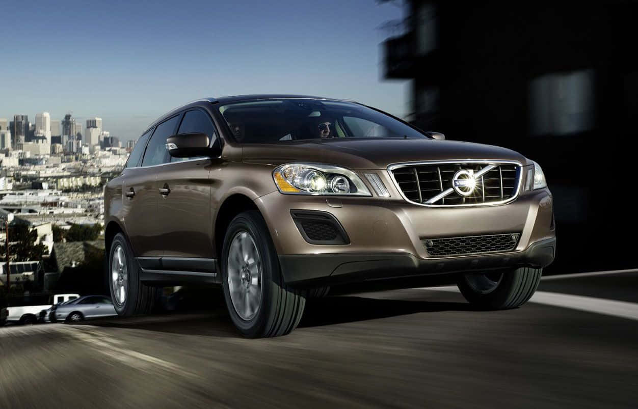 Volvo XC60, bronze, city road, SD Desktop Wallpaper