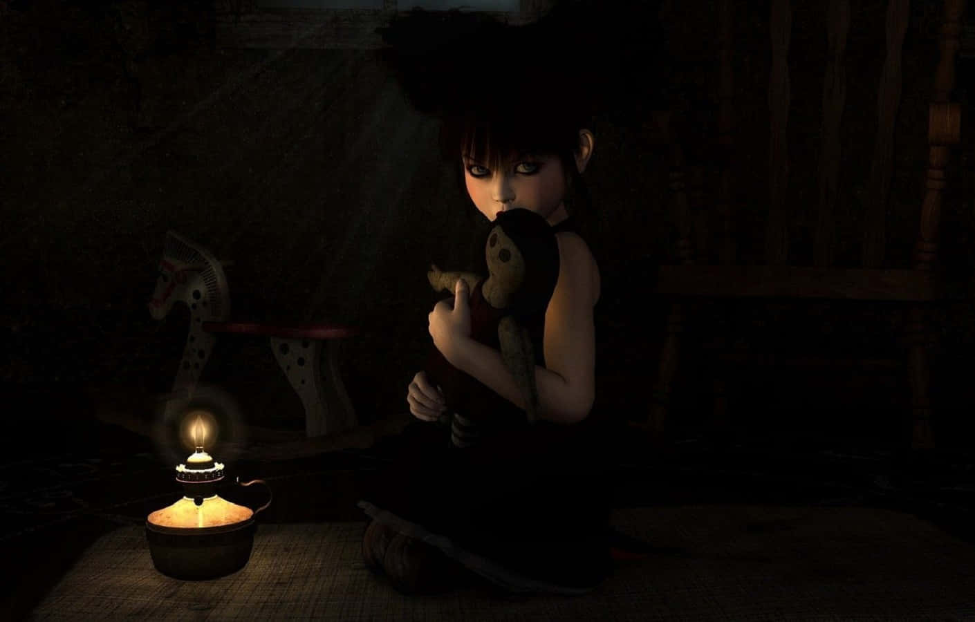 Voodoo Dolls, oil lamp, dim room, HD Desktop Wallpaper