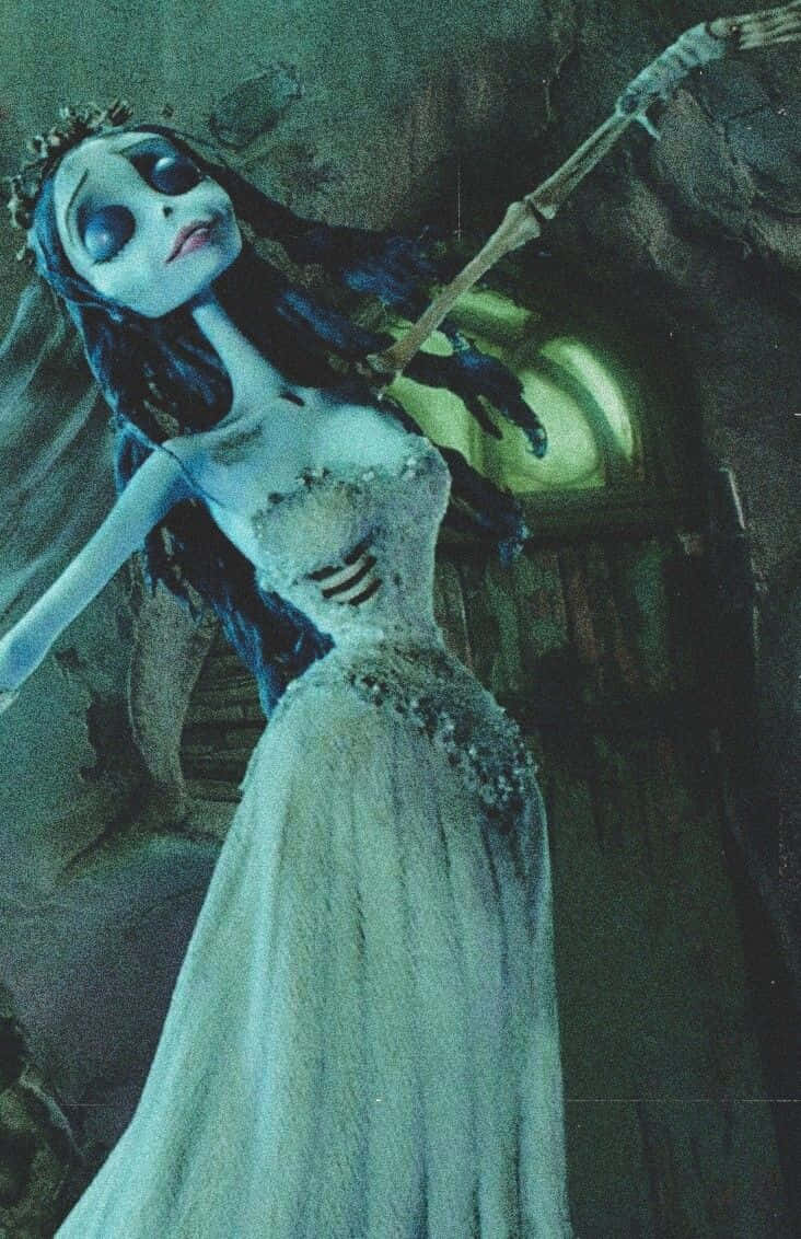 Fairy Grunge Gothic Doll, skeletal bride, dark hair, SD Phone Wallpaper