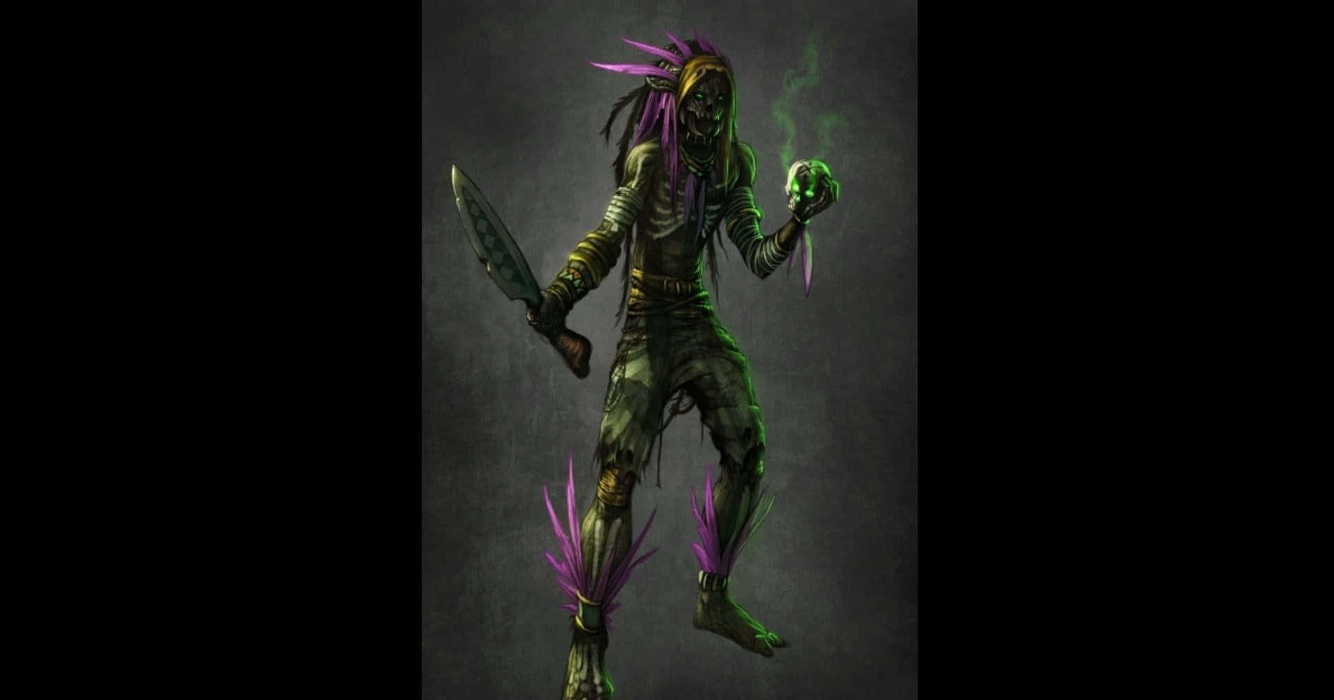 Voodoo 1913, 1005, purple feathered headdress, HD Desktop Wallpaper