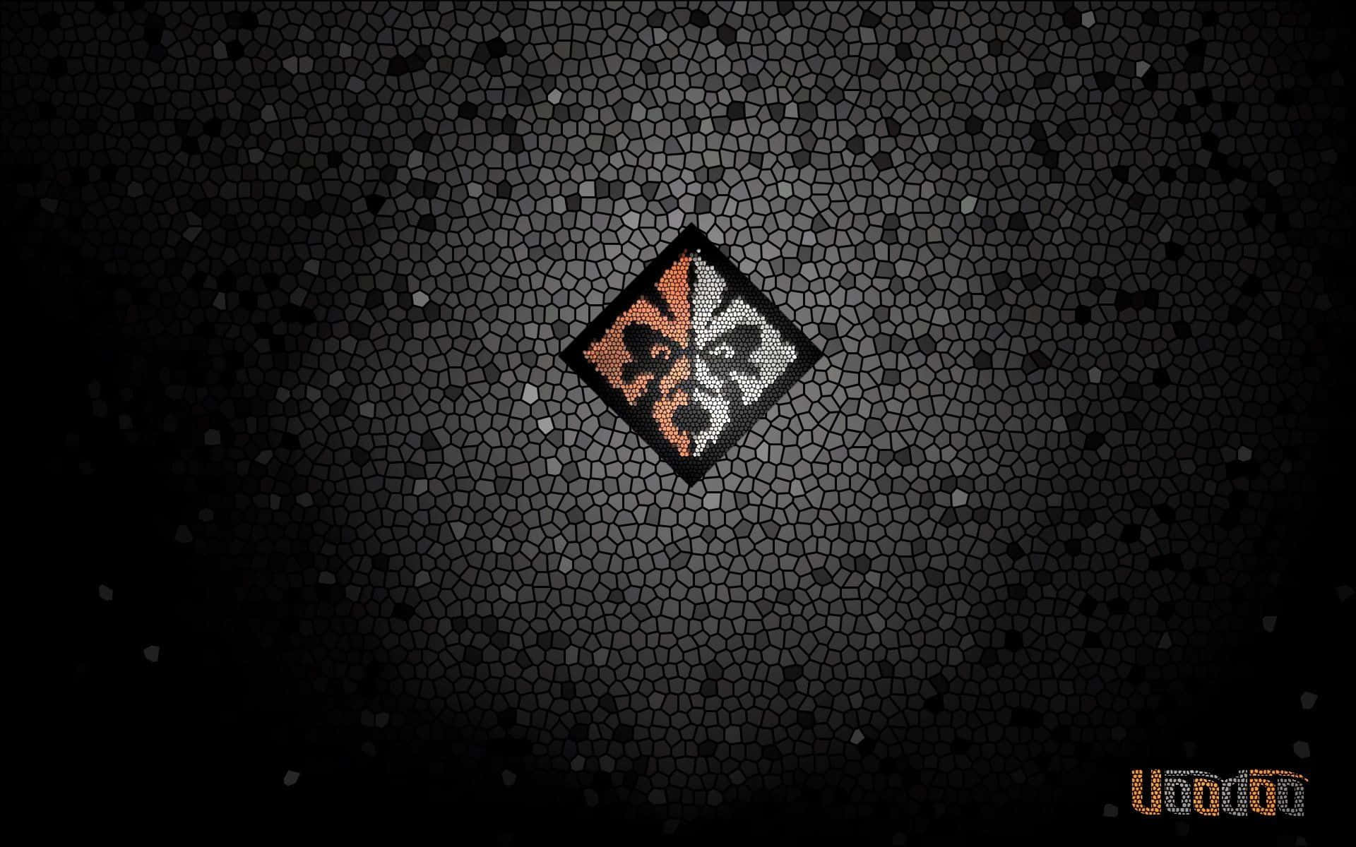 Voodoo, diamond-shaped emblem, orange and gray clover patterns, Full HD Desktop Wallpaper