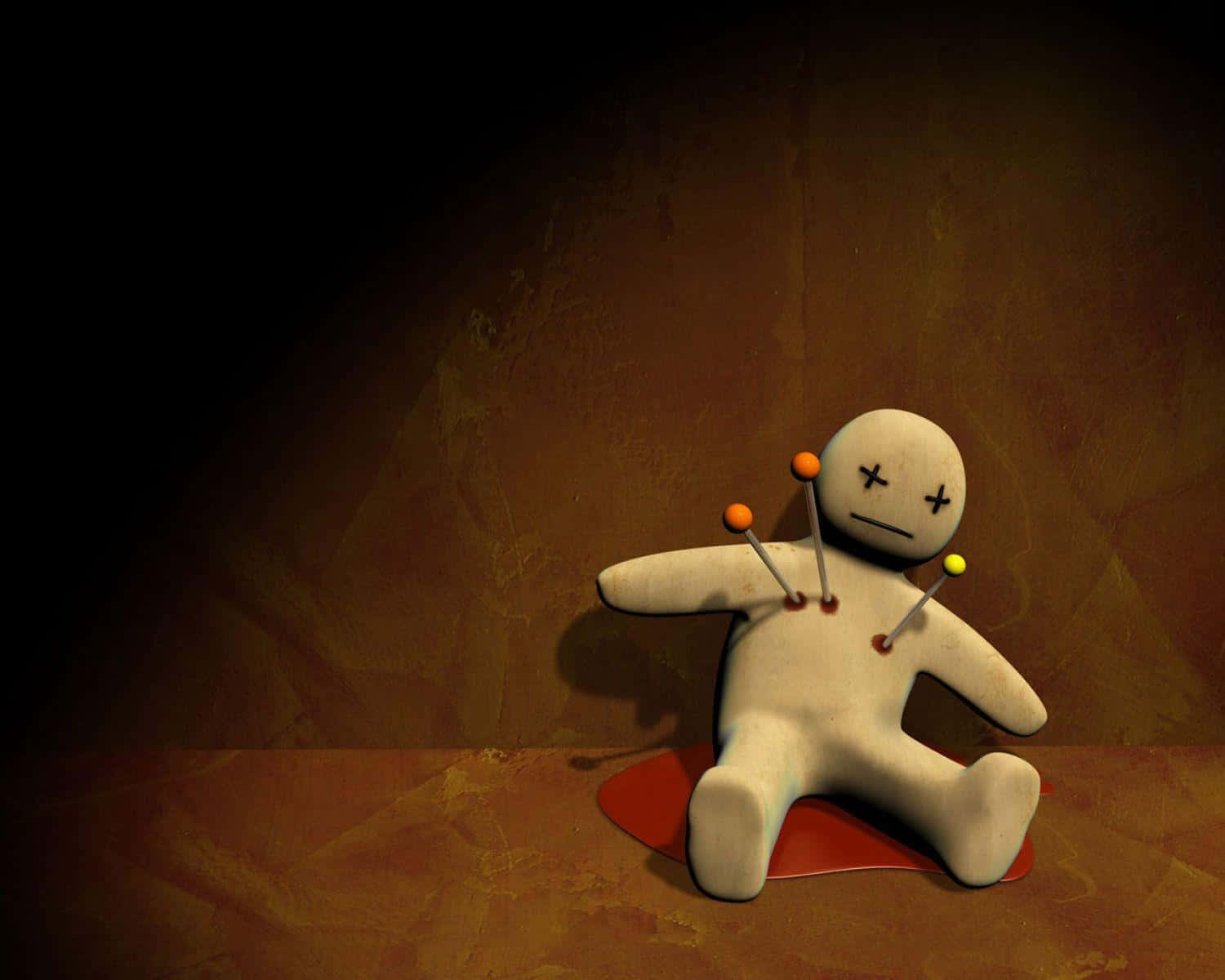 Voodoo, white voodoo doll, pins, HD Desktop Wallpaper