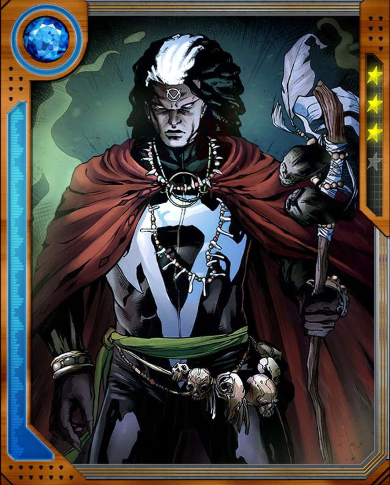 Voodoo, white streaked hair, red cape, HD Phone Wallpaper