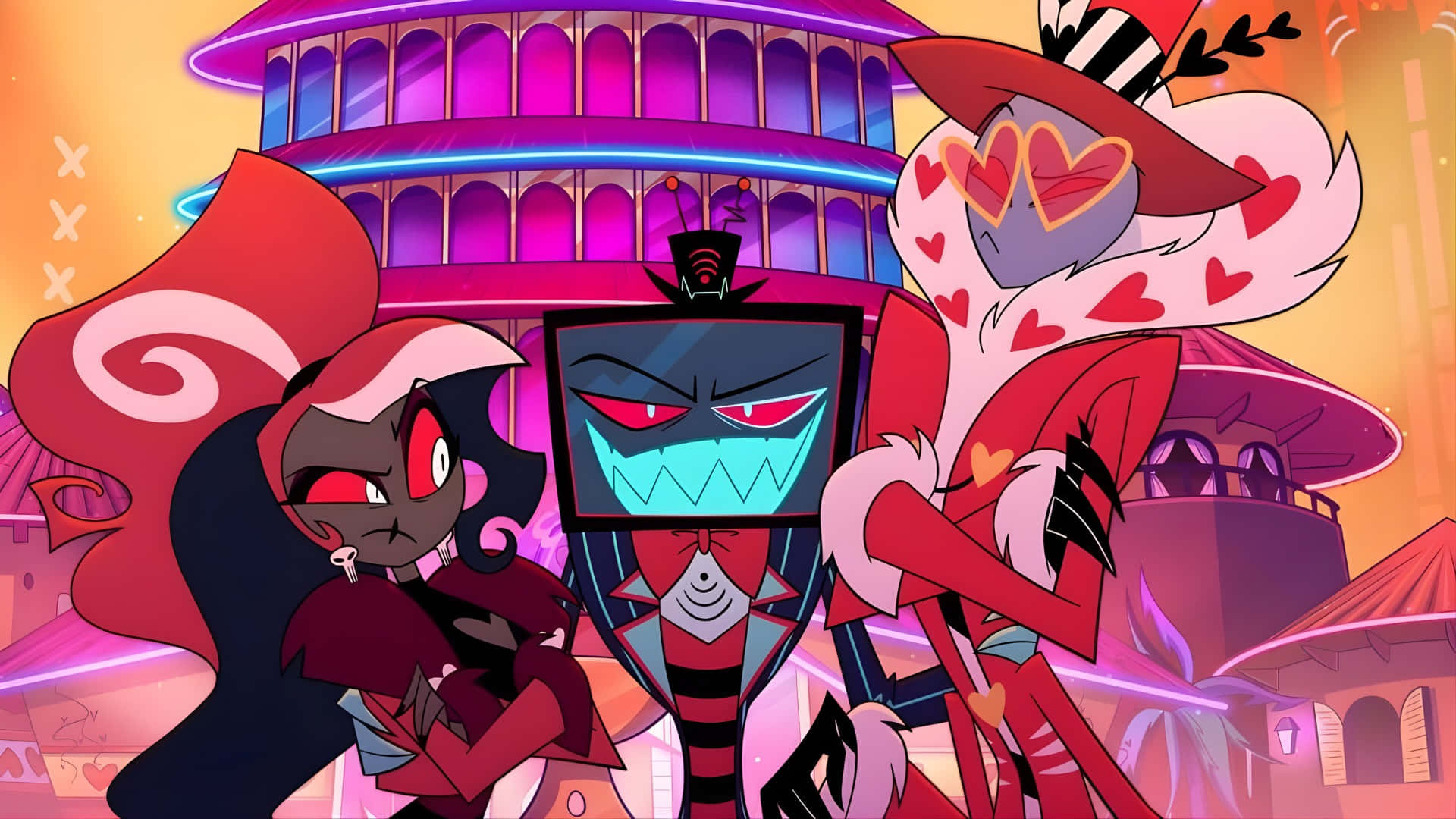 Vox Hazbin Hotel, Hazbin Hotel Characters, red eyes, Full HD Desktop Wallpaper