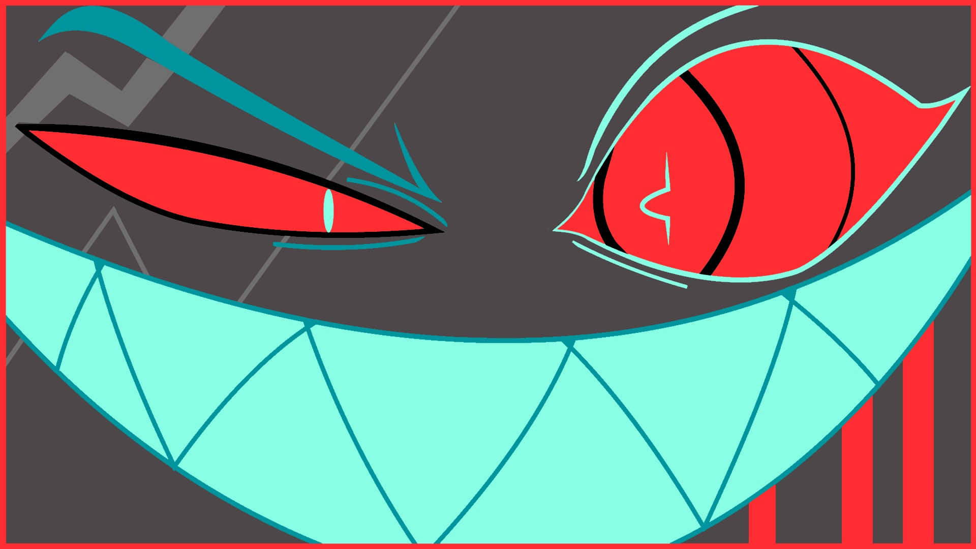 Vox, glowing red eyes, wide toothy grin, Full HD Desktop Wallpaper