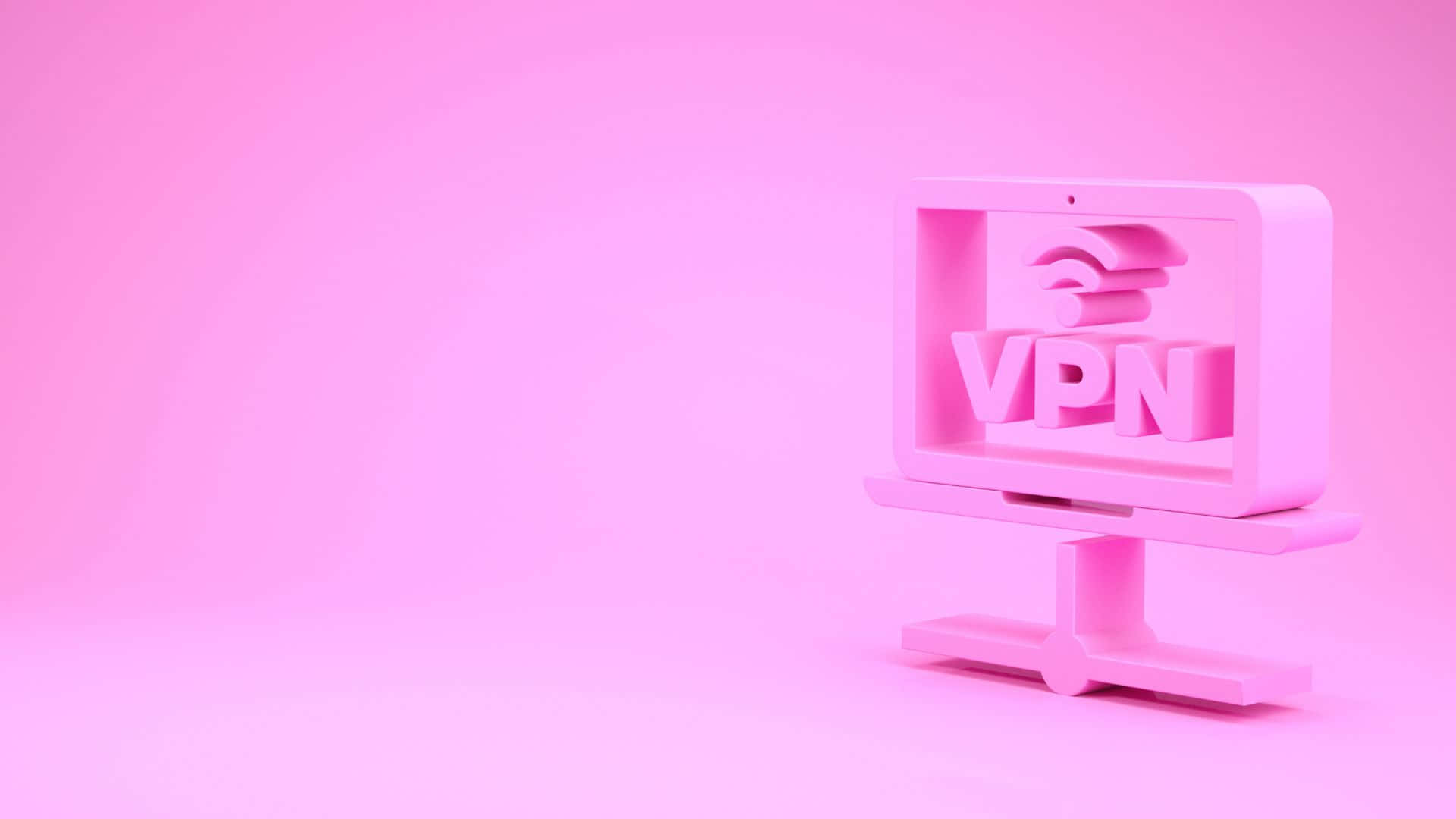 VPN, pink background, 3d-rendered computer monitor, Full HD Desktop Wallpaper