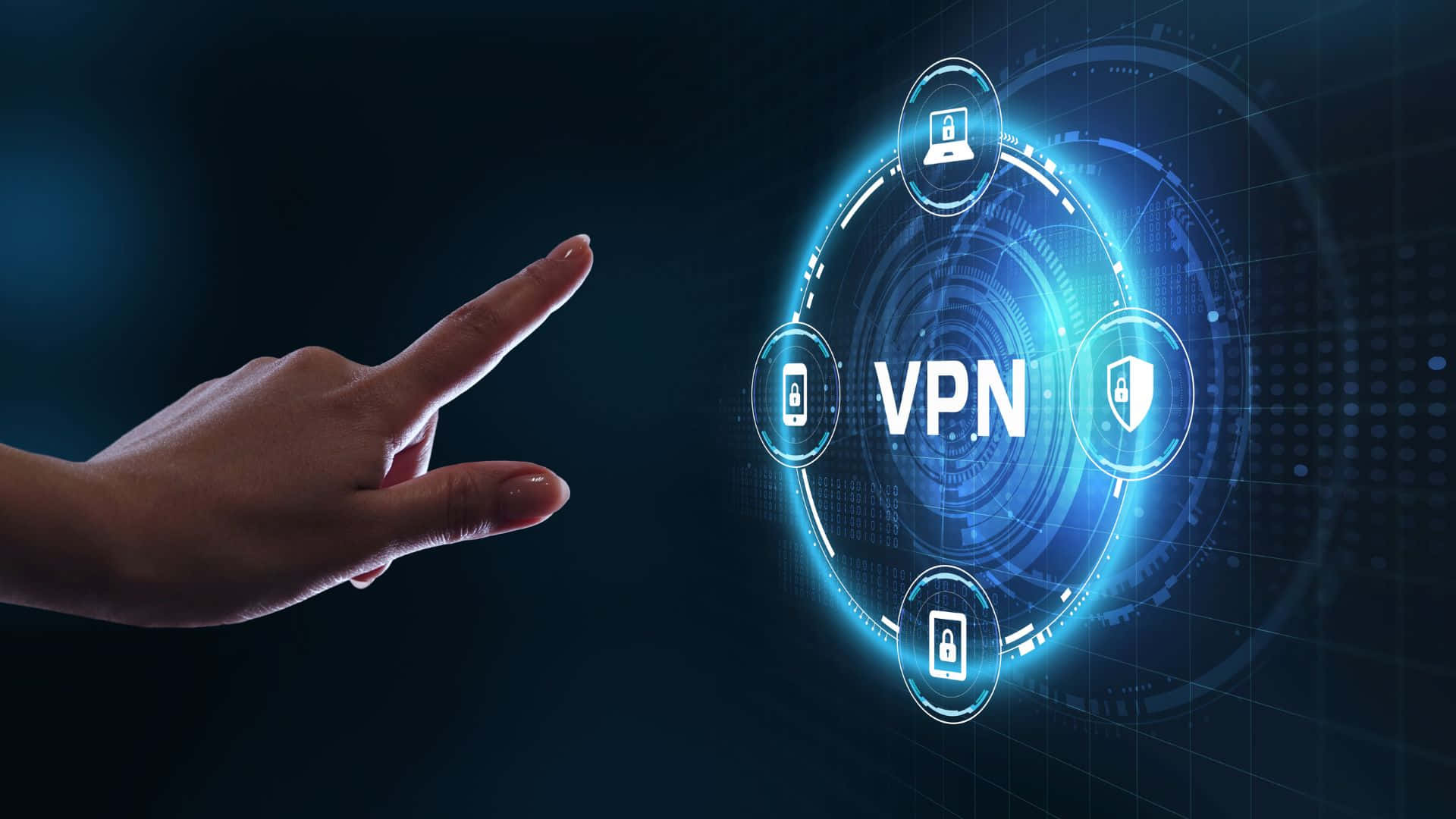 VPN, glowing blue, holographic, Full HD Desktop Wallpaper