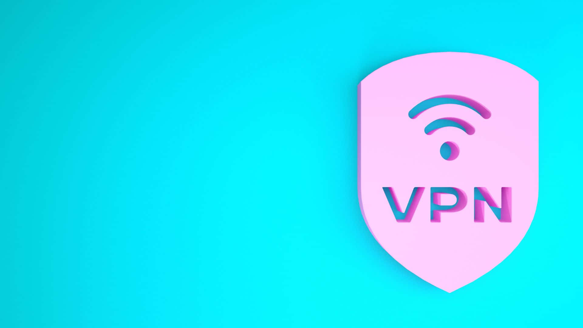 VPN, pink shield icon, VPN text, Full HD Desktop Wallpaper