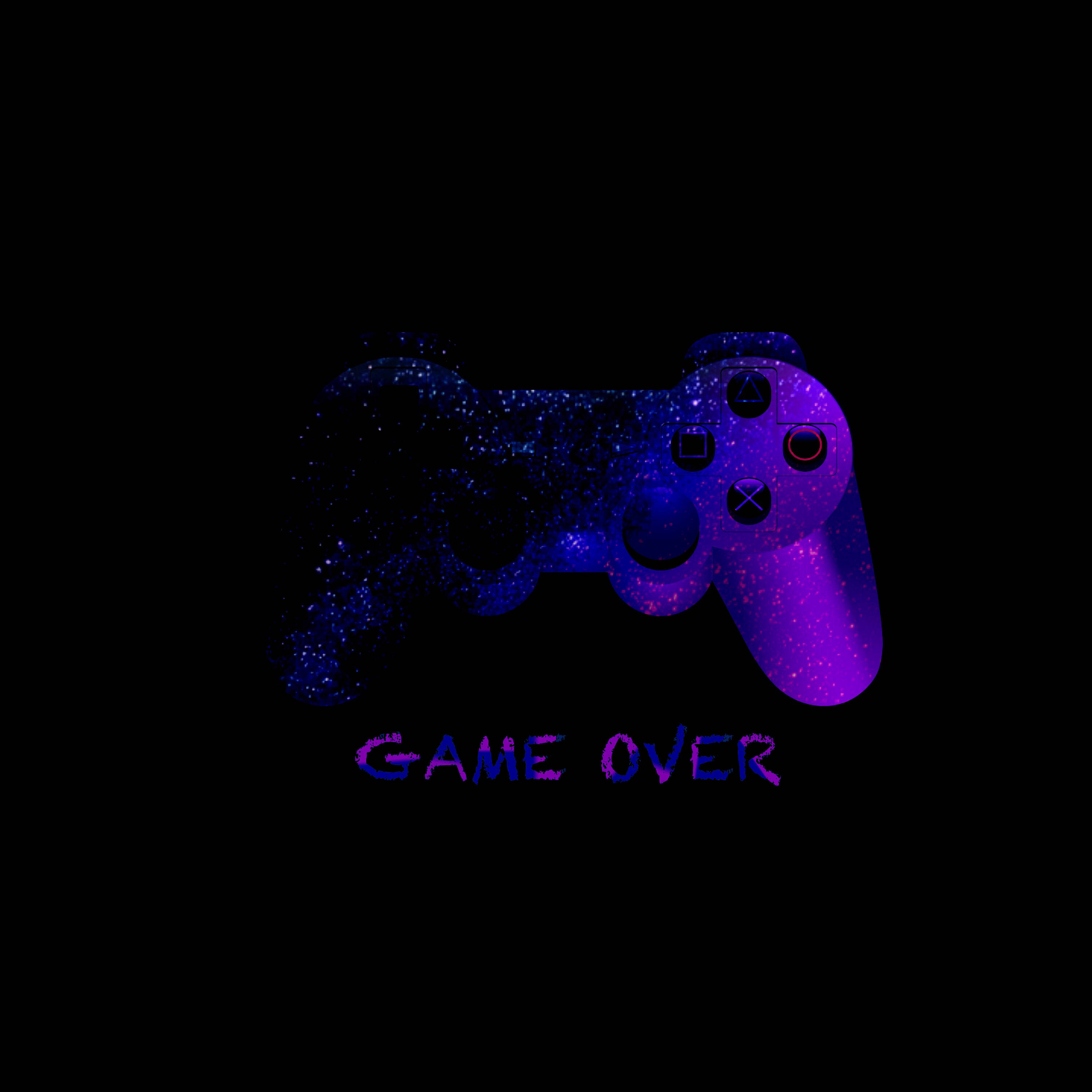 purple gaming controller, galaxy-themed game controller, blue and purple stars, 2K Desktop Wallpaper