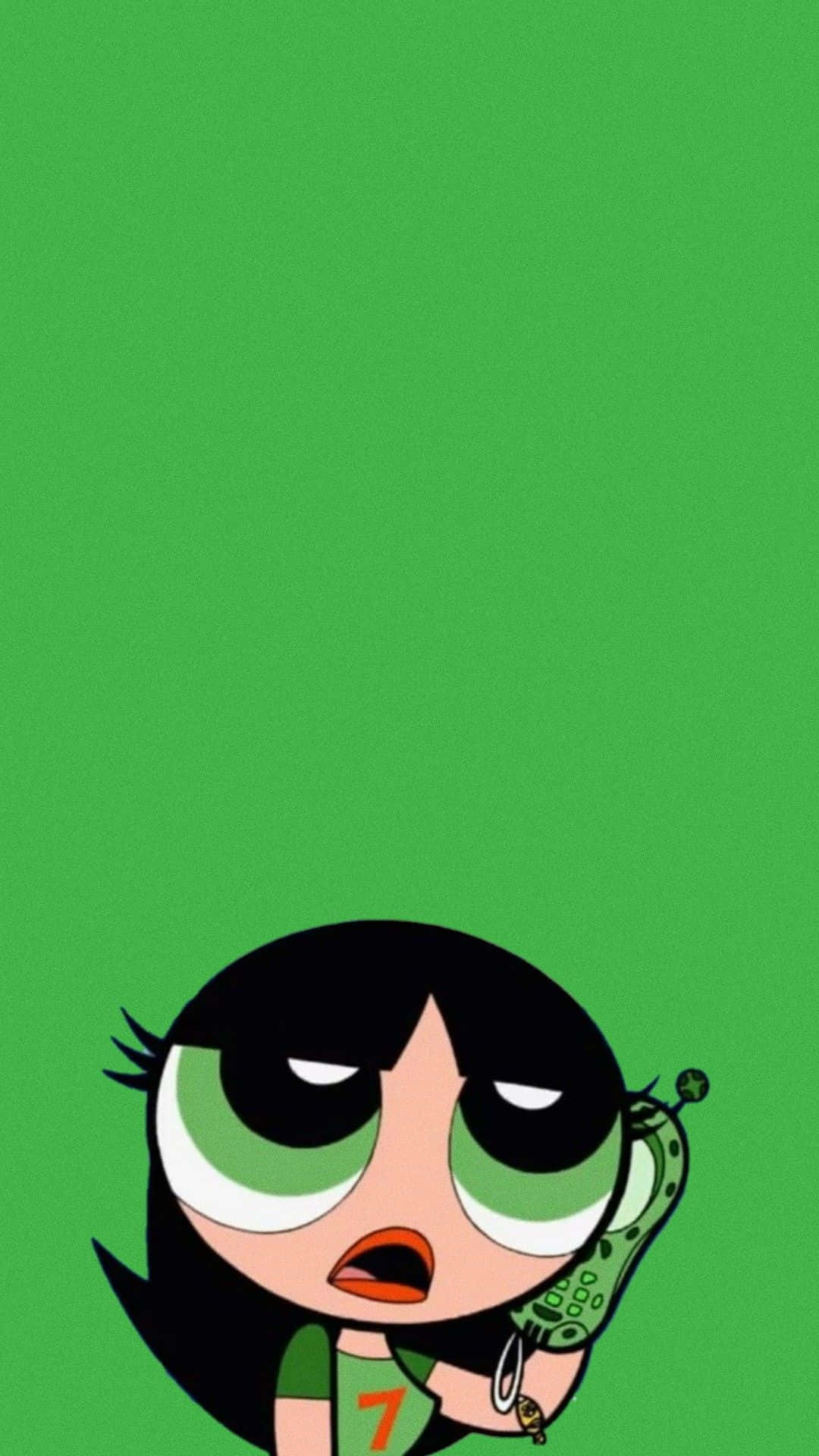 Vsco Girl, green phone, large green eyes, Full HD Phone Wallpaper