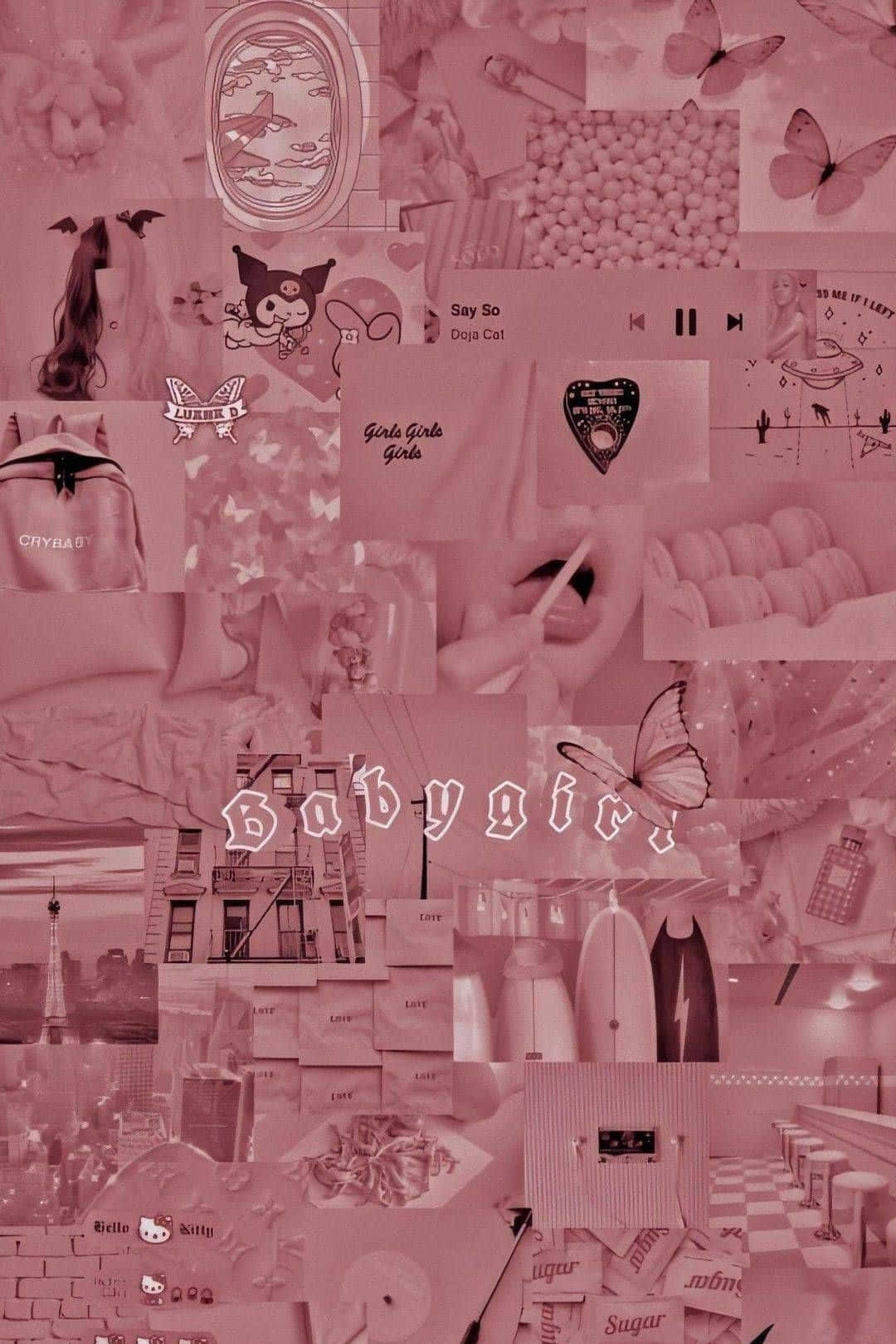 Vsco Girl, pink-toned, collage, HD Phone Wallpaper