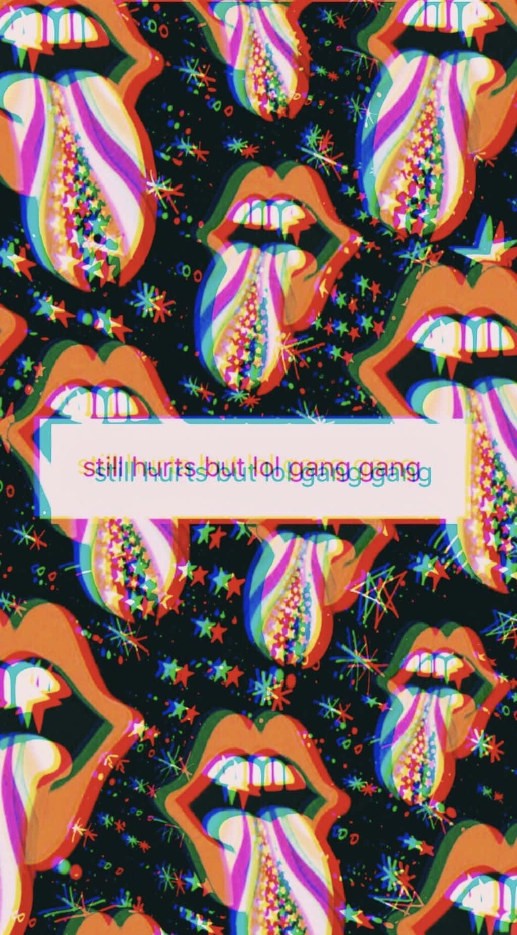 VSCO girl, psychedelic lips, rainbow tongues, HD Phone Wallpaper