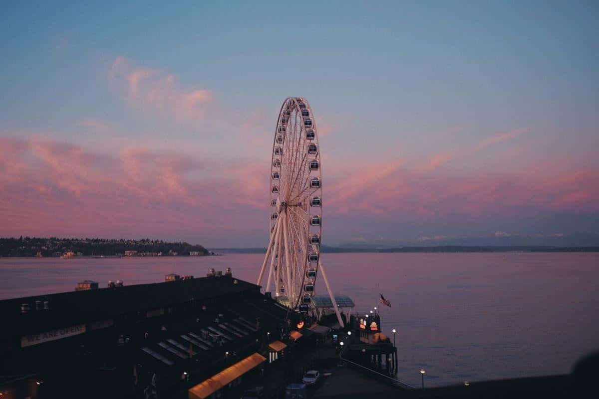 Vsco Laptop, twilight sky, pink and purple clouds, SD Desktop Wallpaper