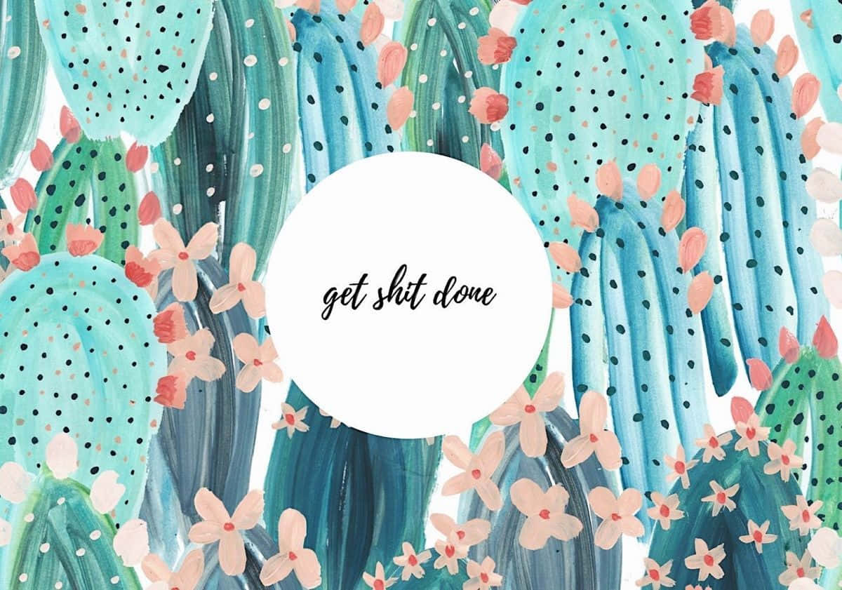 VSCO, laptop, watercolor cacti, SD Desktop Wallpaper