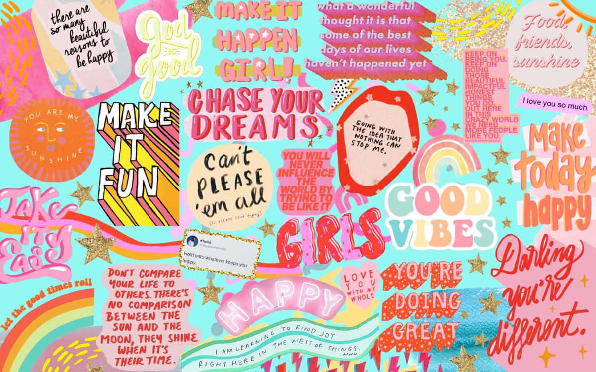 Vsco Laptop, pastel background, rainbows, SD Desktop Wallpaper