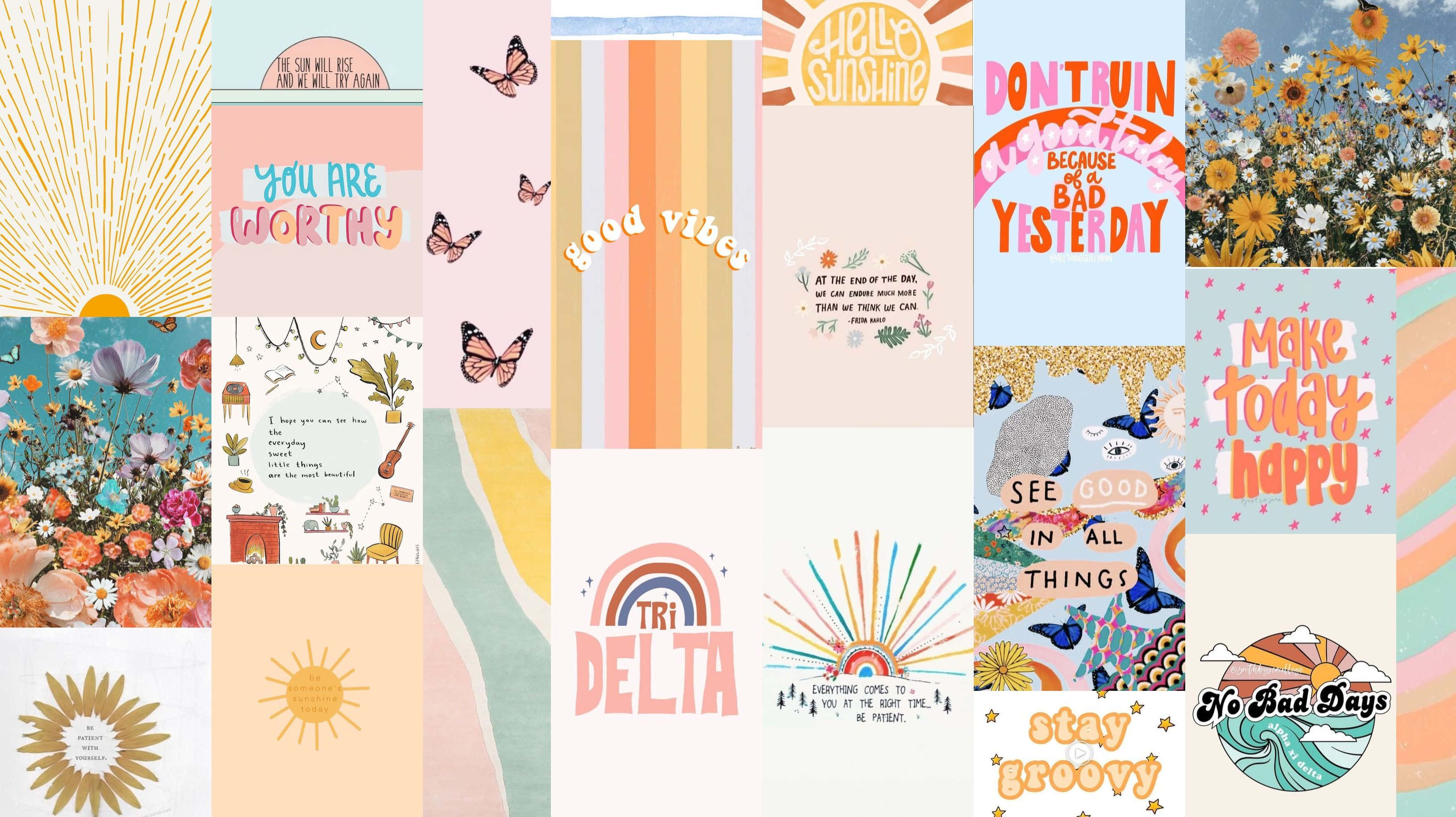 Vsco Laptop, pastel tones, sunflower motifs, 2K Desktop Wallpaper