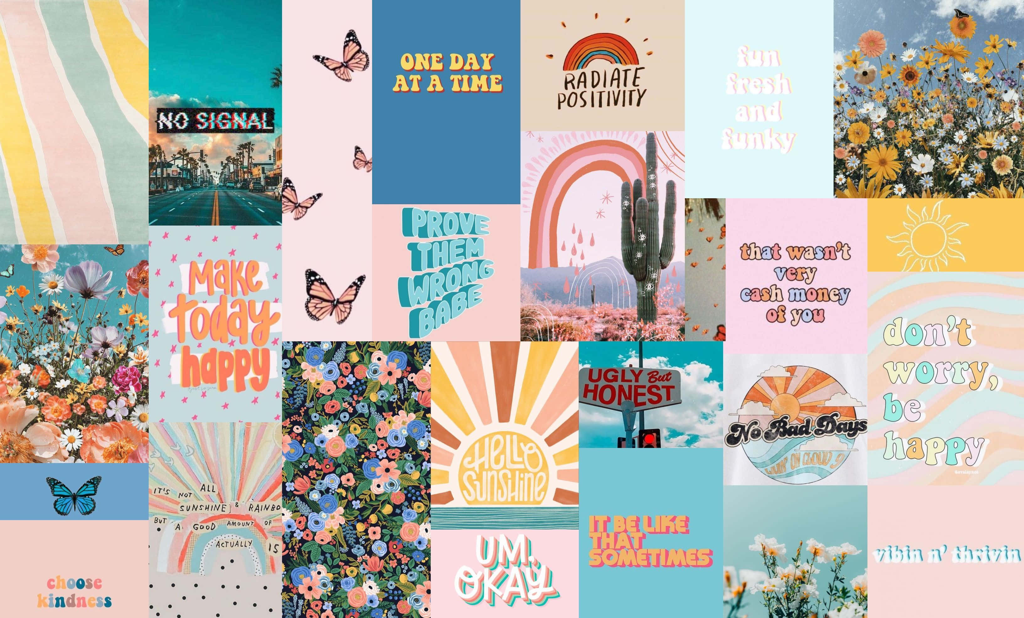 VSCO laptop, butterflies, suns, 2K Desktop Wallpaper