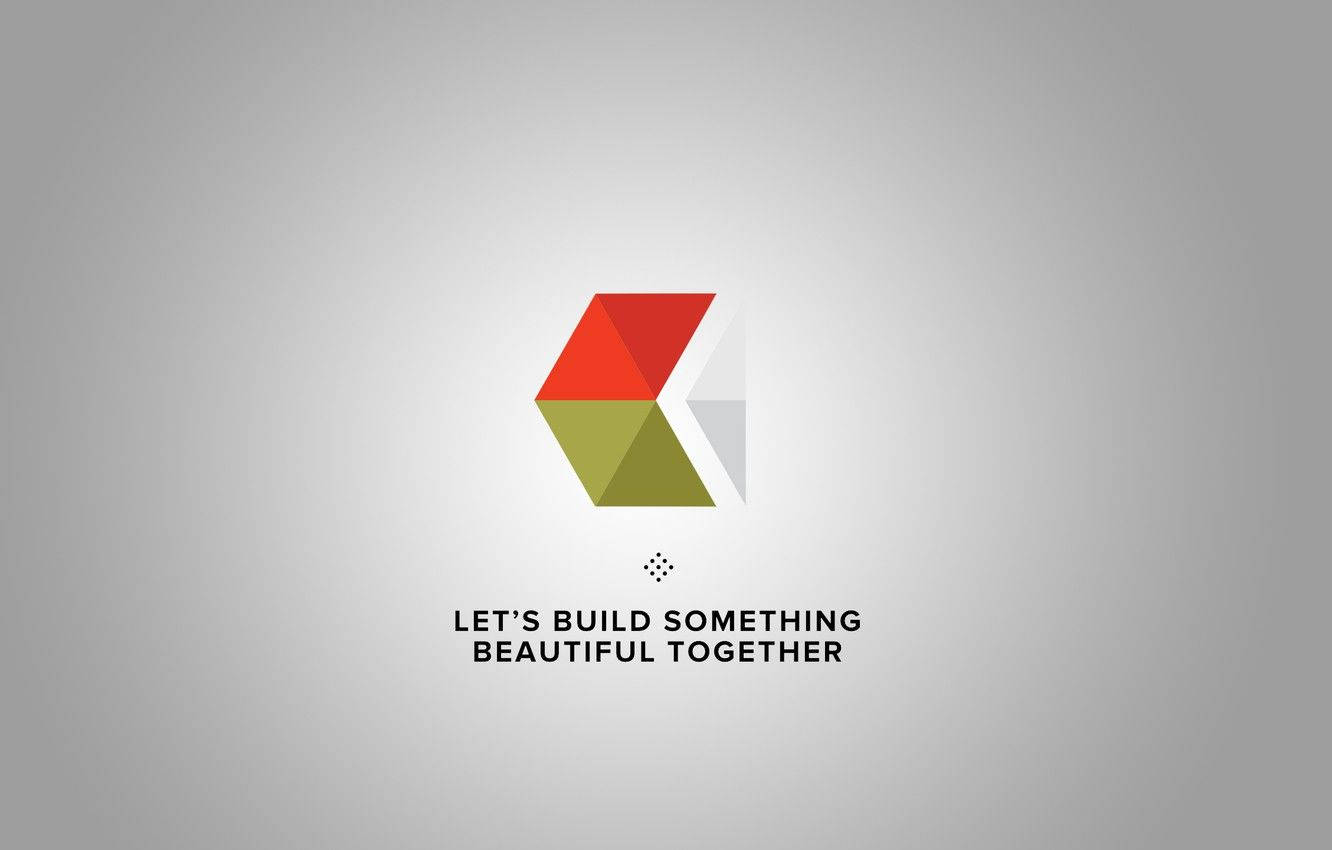 VSCO Geometric Logo, red green and white facets, gradient gray background, HD Desktop Wallpaper