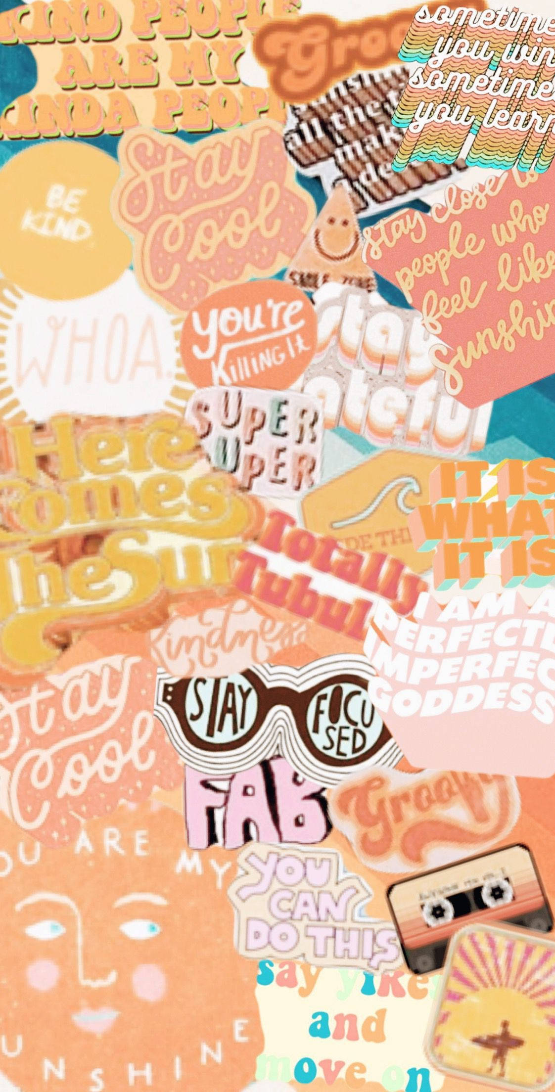 Vsco, statement stickers, retro stickers, Full HD Phone Wallpaper
