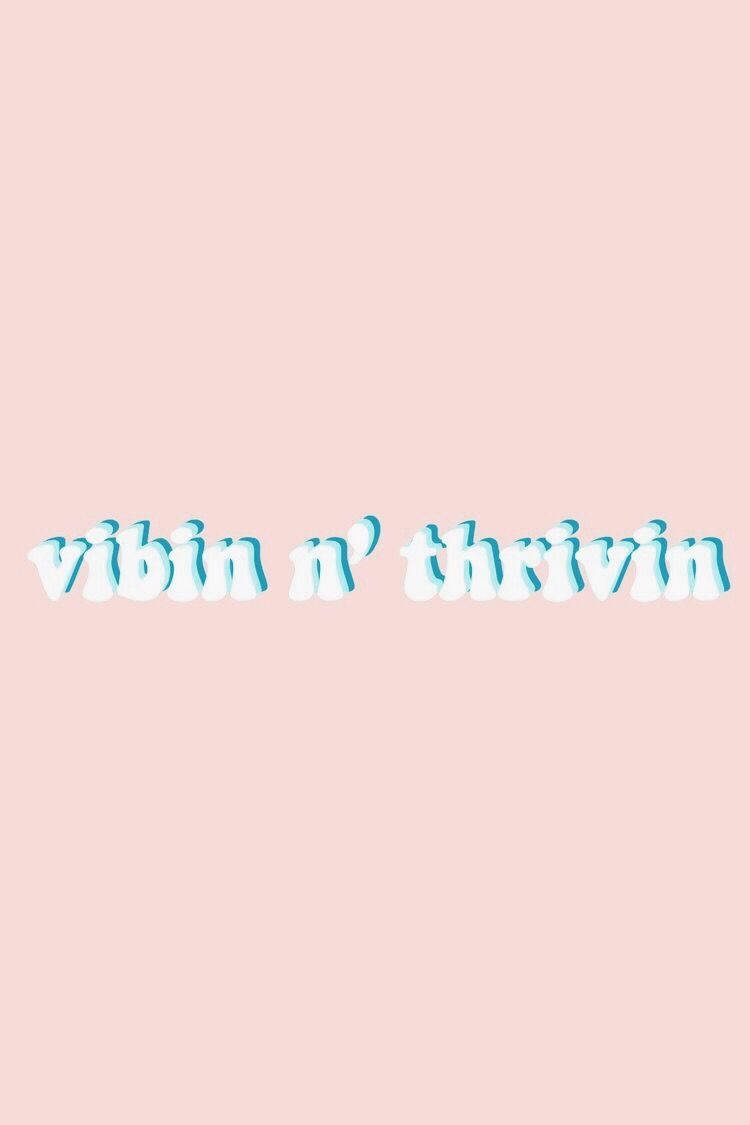 Vsco, pastel pink, bubbly blue text, SD Phone Wallpaper