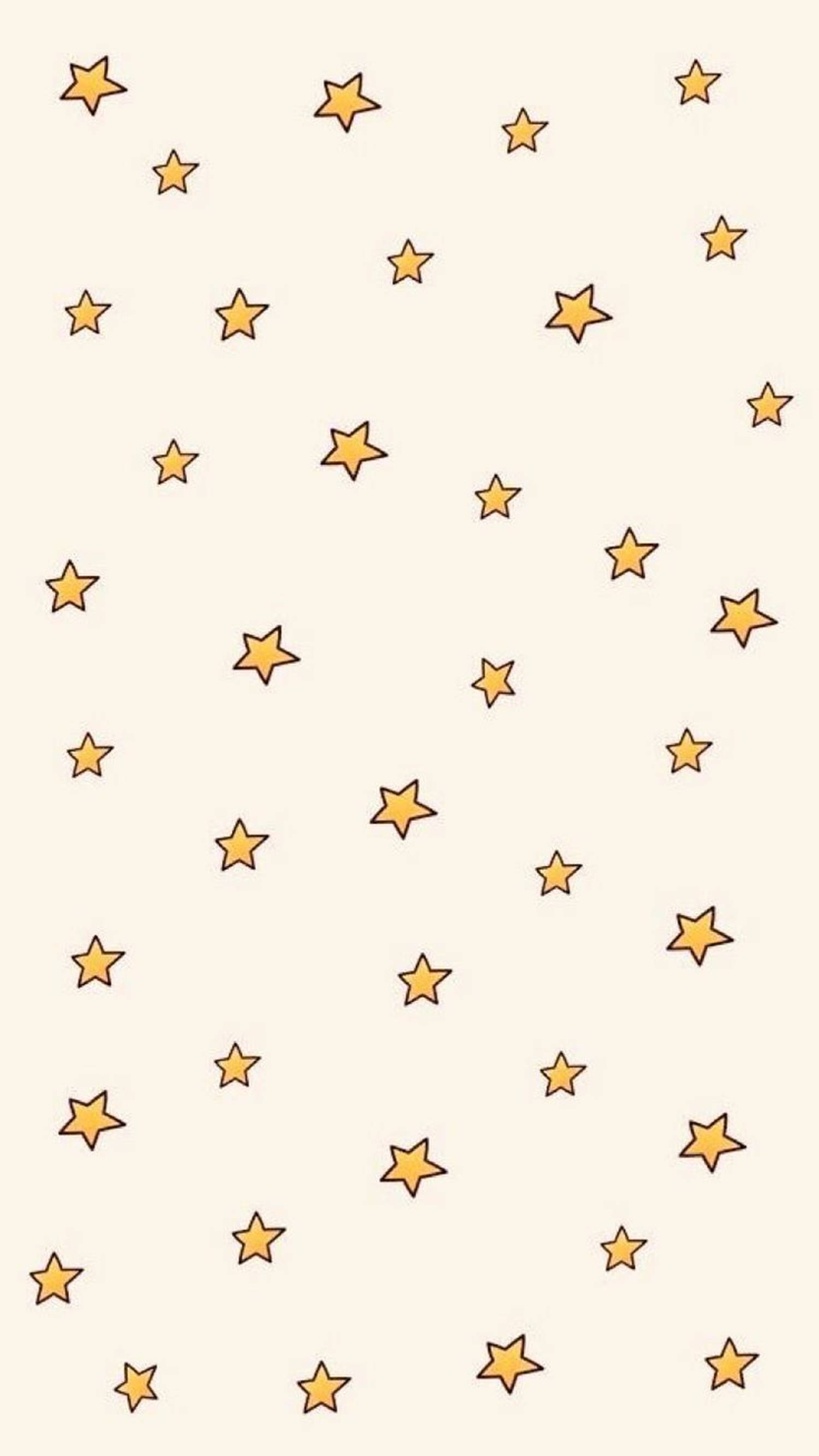 yellow stars aesthetic, VSCO, soft cream background, 2K Phone Wallpaper