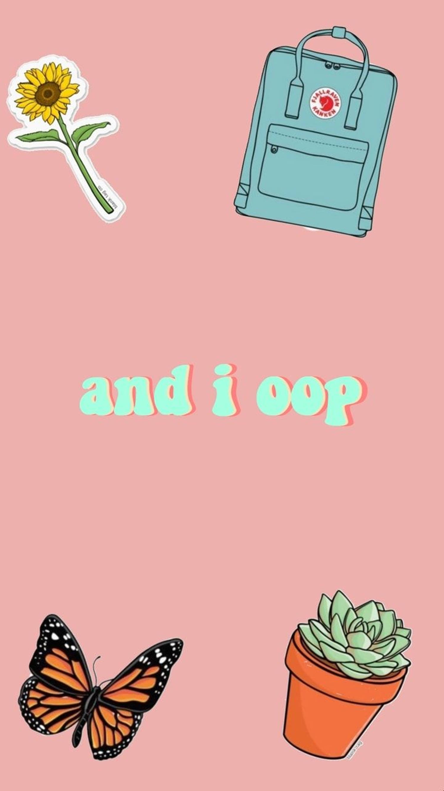 Vsco, pastel pink, sunflower backpack, 2K Phone Wallpaper