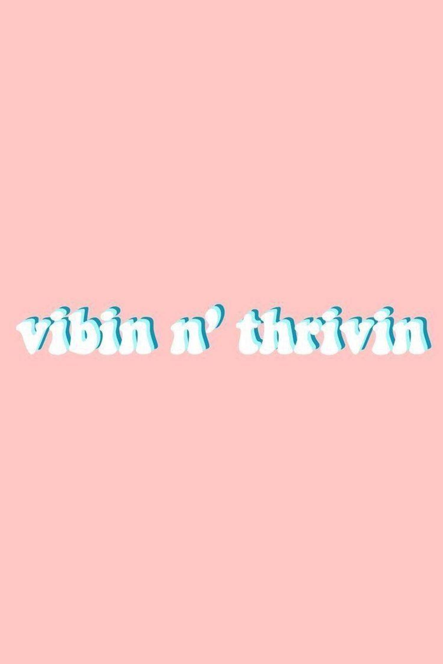 VSCO, pastel pink, bubbly light blue text, Full HD Phone Wallpaper