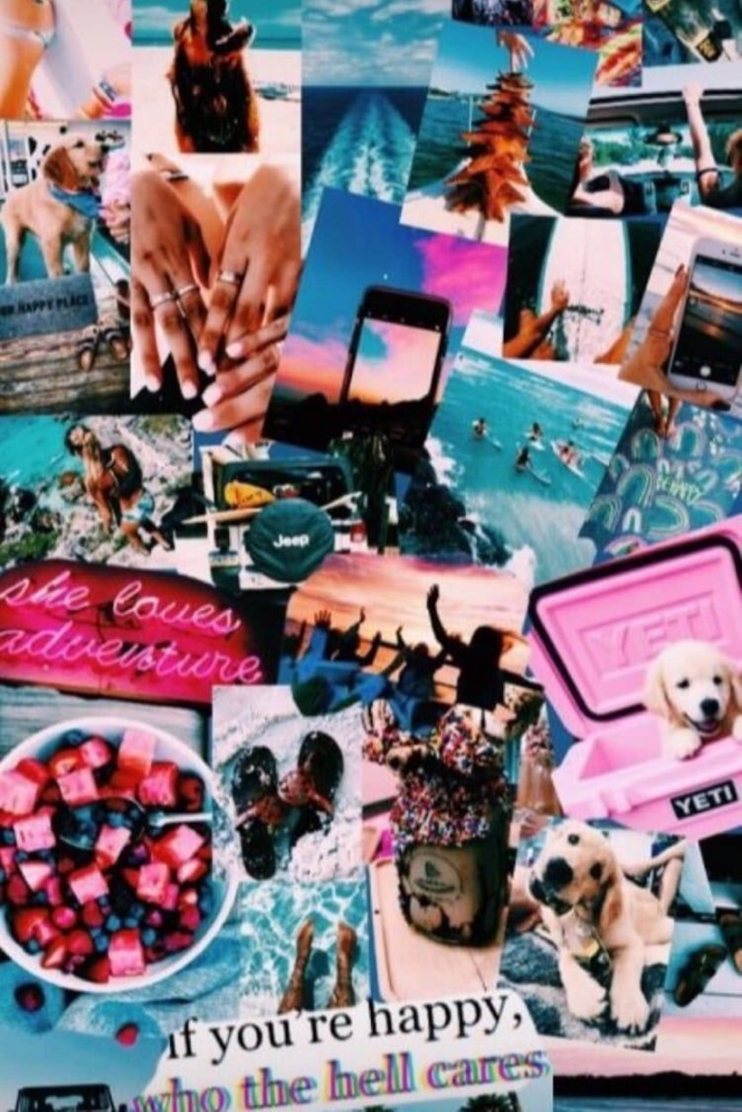VSCO Collage, chaotic joyful scrapbook style, travel photos, Full HD Phone Wallpaper