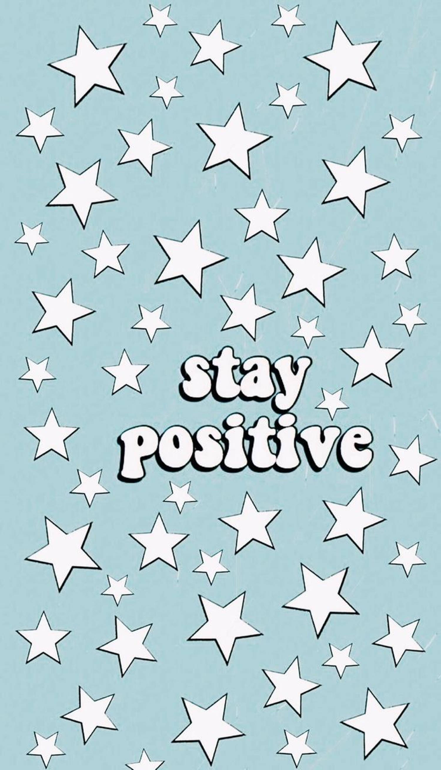 VSCO, white stars, soft blue background, 2K Phone Wallpaper