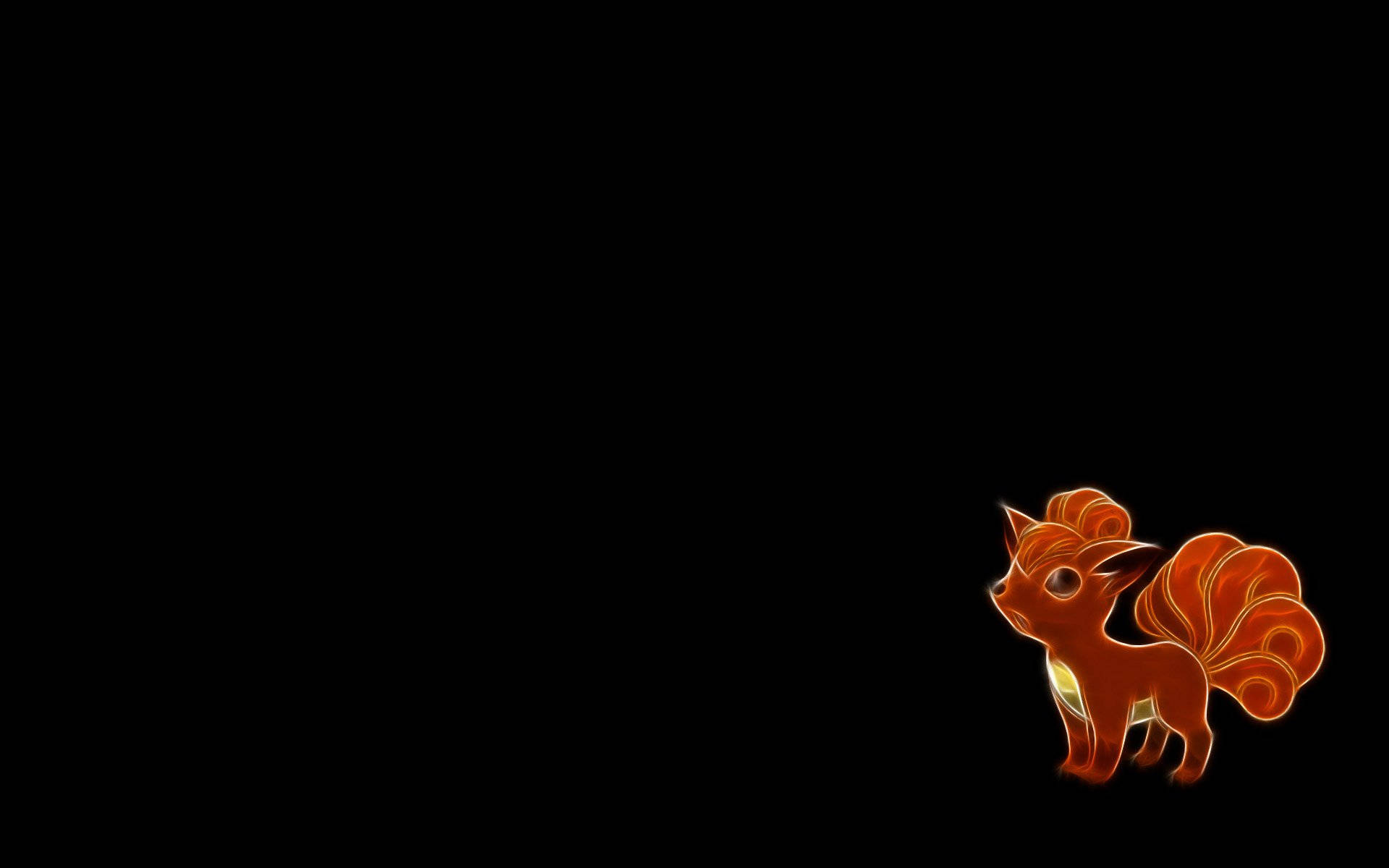 Vulpix, glowing orange, bushy tail, Full HD Desktop Wallpaper