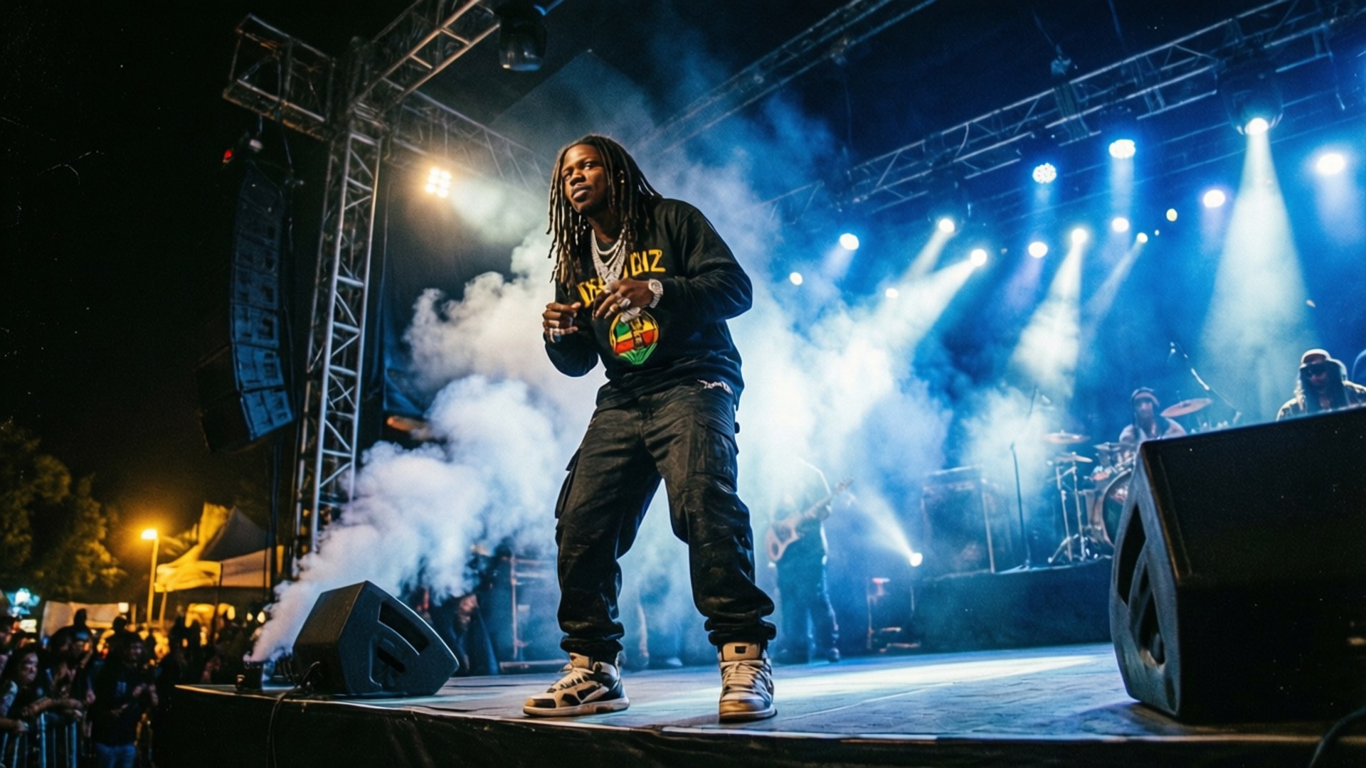 Vybz Kartel, stage, lights, Full HD Desktop Wallpaper