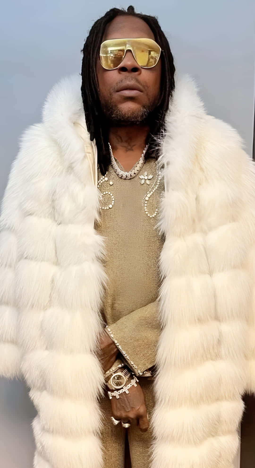 Vybz Kartel, dreadlocks, gold mirrored sunglasses, Full HD Phone Wallpaper