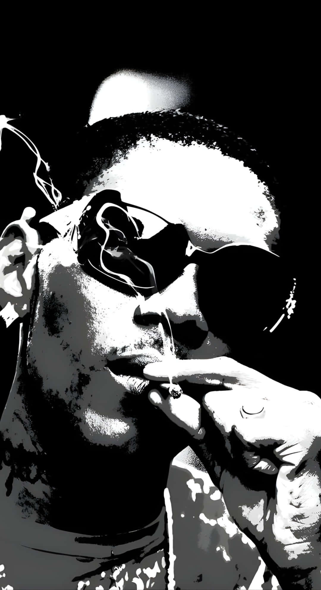 Vybz Kartel, black and white, sunglasses, Full HD Phone Wallpaper