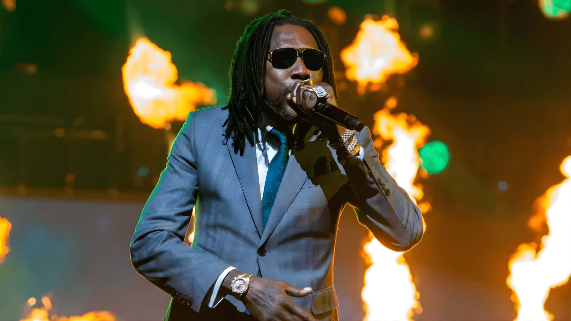 Vybz Kartel, dreadlocks, sunglasses, Full HD Desktop Wallpaper