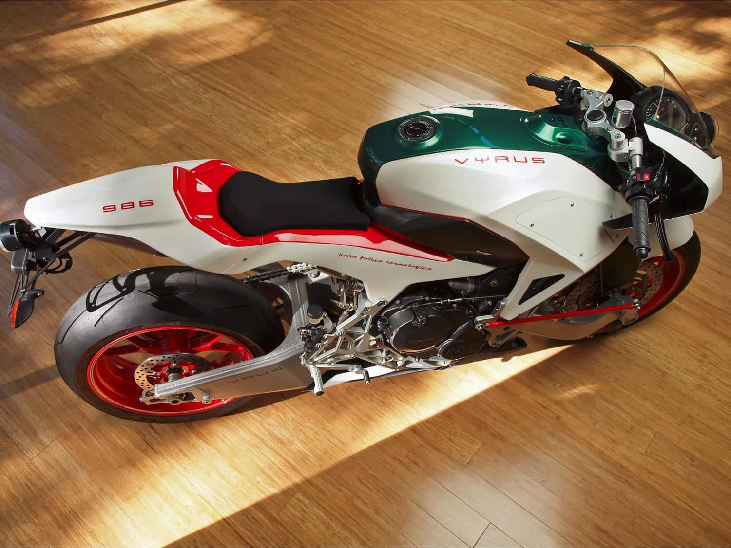 Vyrus Motorcycle, white, red, HD Desktop Wallpaper