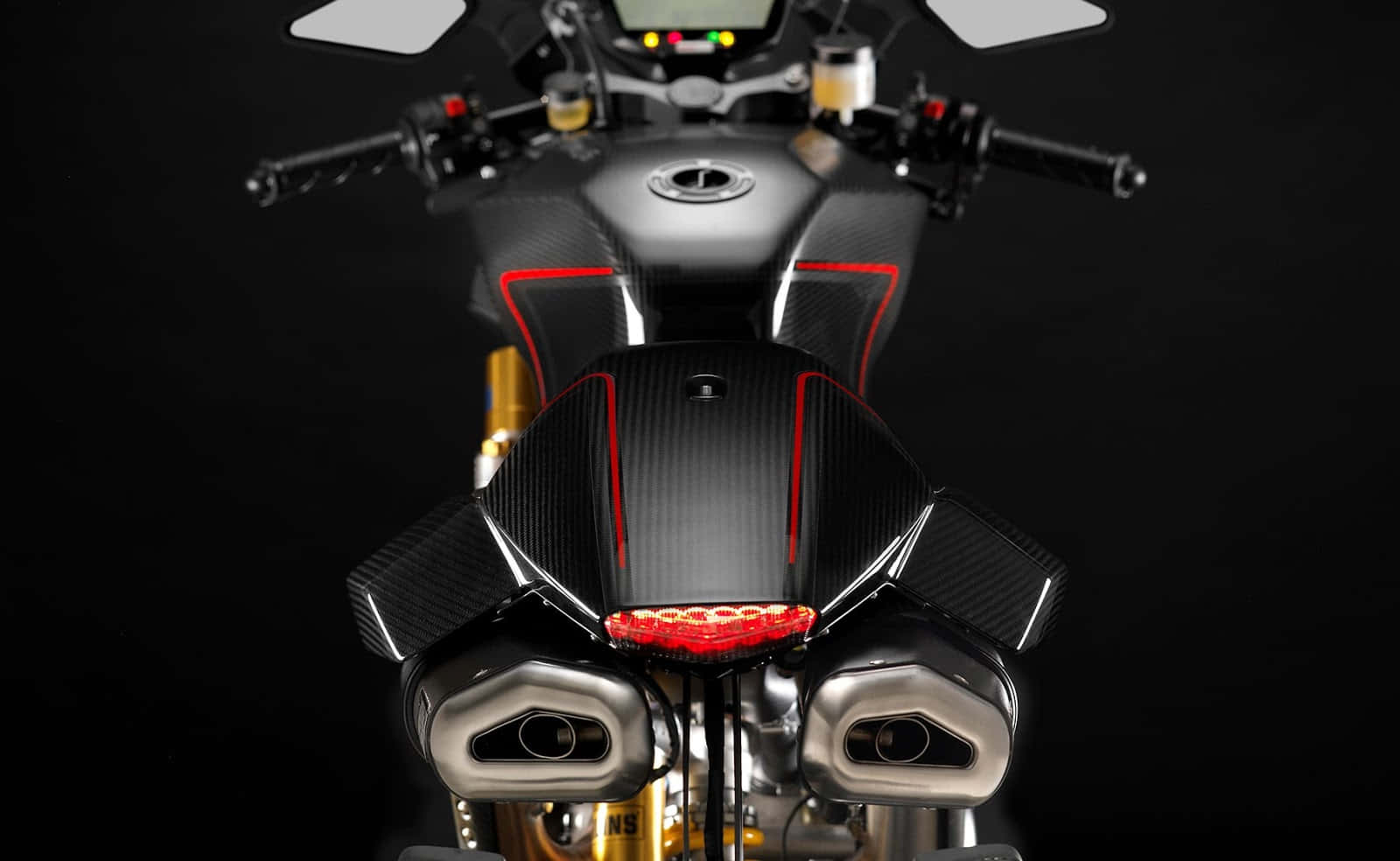 Vyrus Motorcycle, black carbon fiber, red accents, HD Desktop Wallpaper