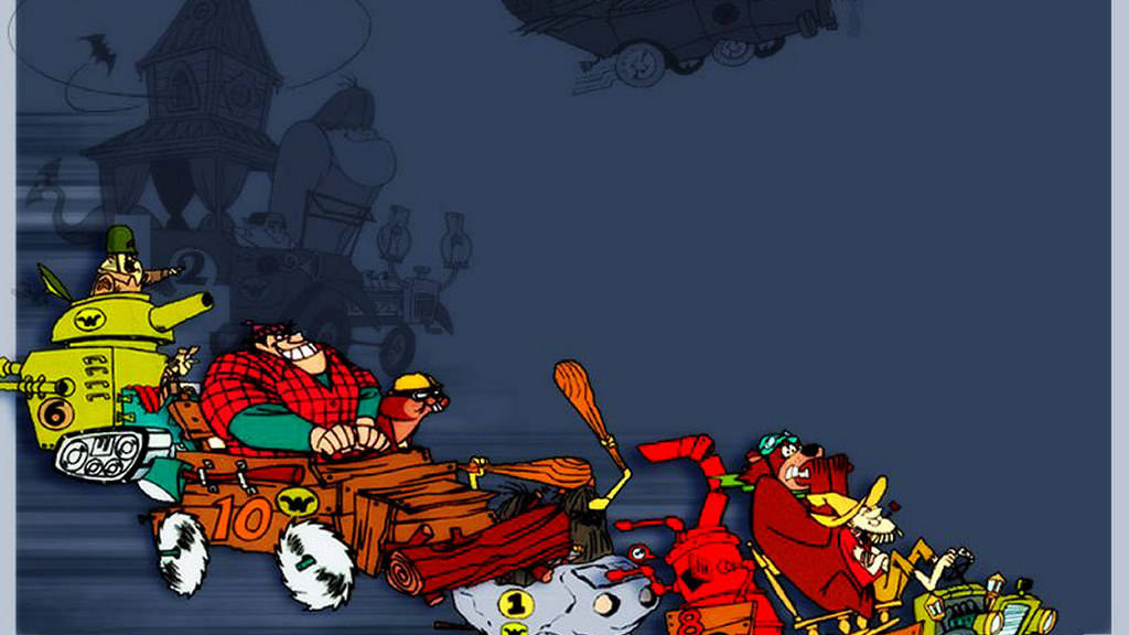 Wacky Races, race cars, nighttime race, SD Desktop Wallpaper