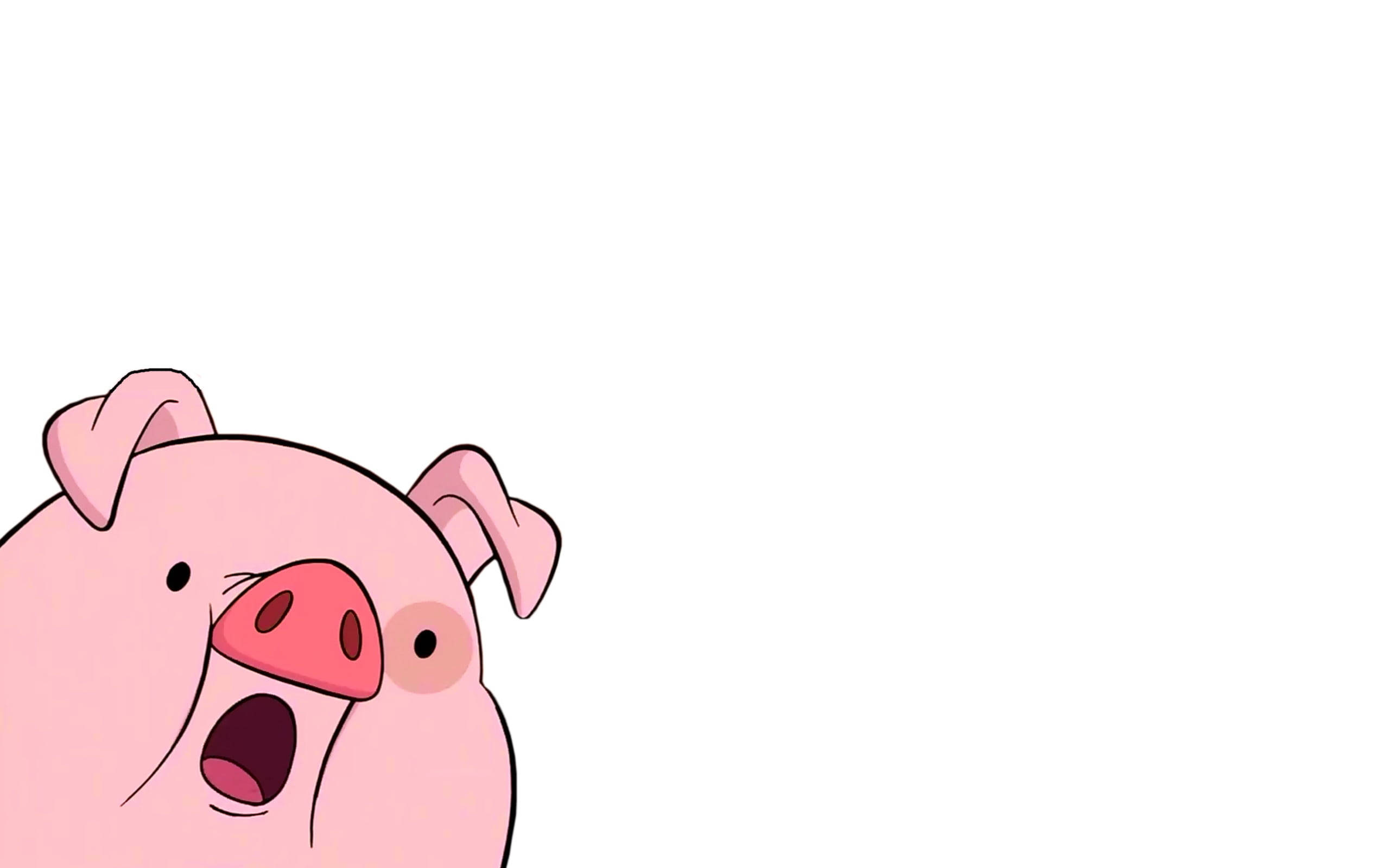 Waddles, pig, shocked, Full HD Desktop Wallpaper
