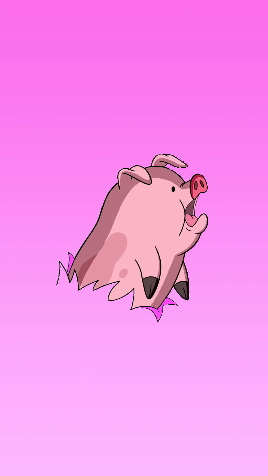 Waddles, cartoon pig, surprised expression, Full HD Phone Wallpaper