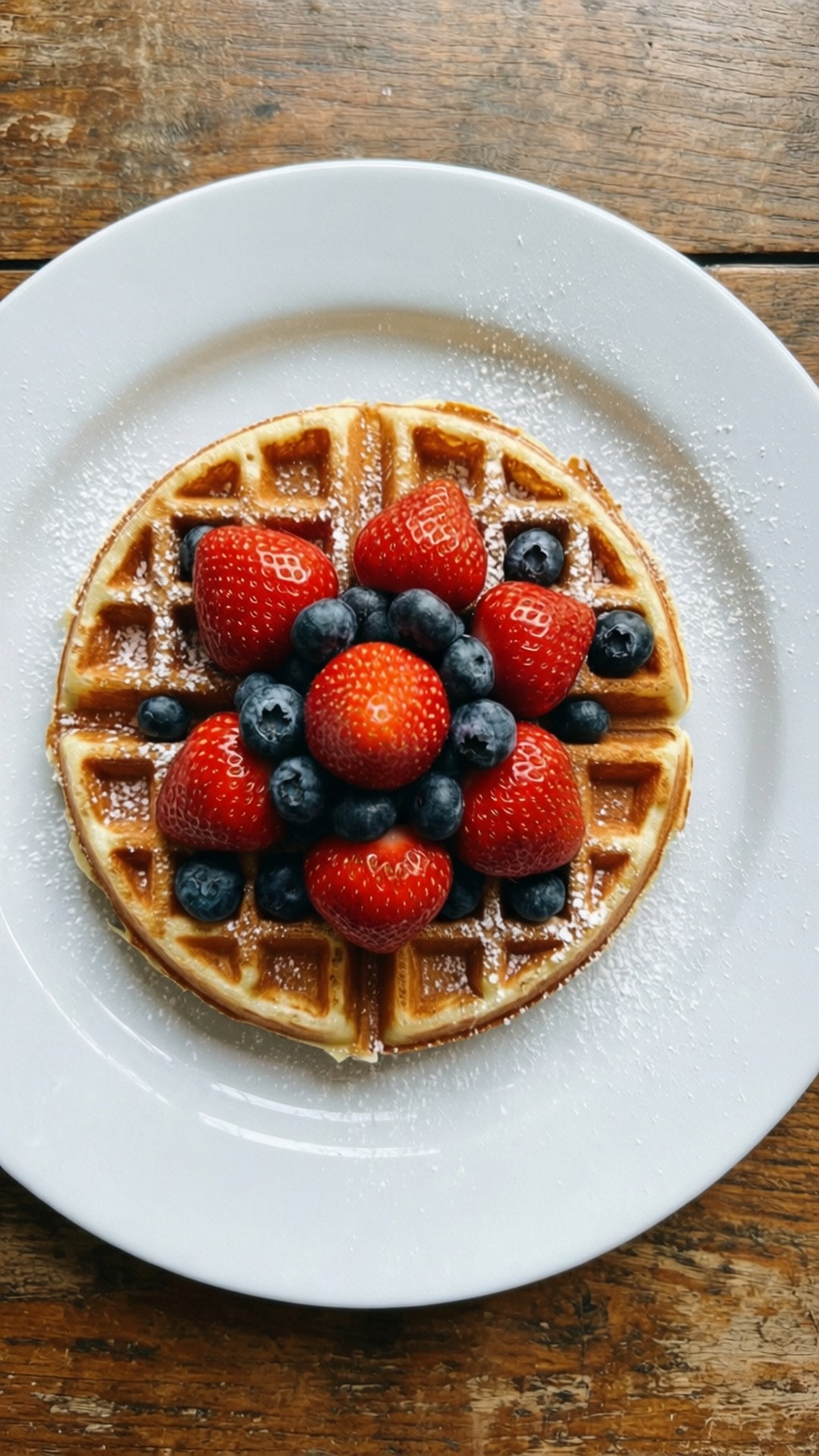 berry waffle, strawberries, blueberries, Full HD Phone Wallpaper