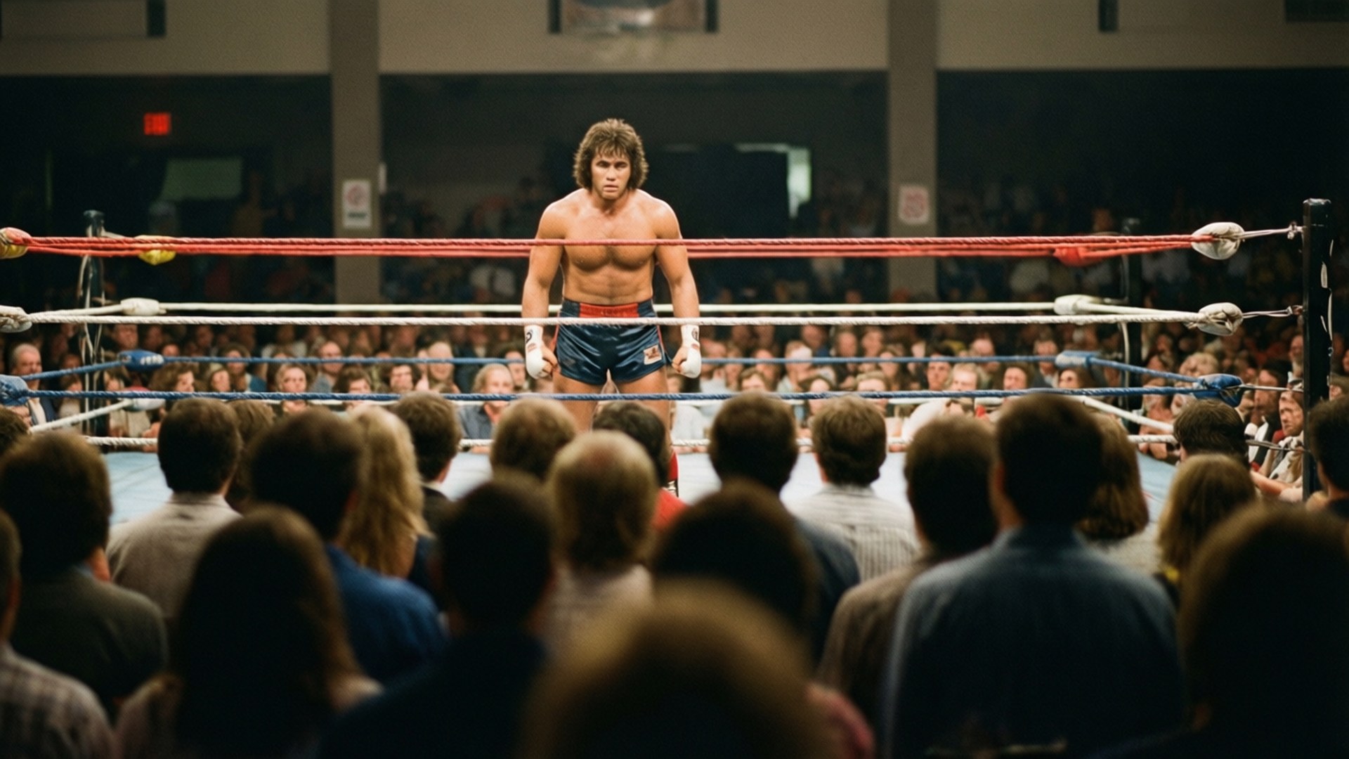 Wahoo McDaniel, ring, vintage crowd perspective, Full HD Desktop Wallpaper