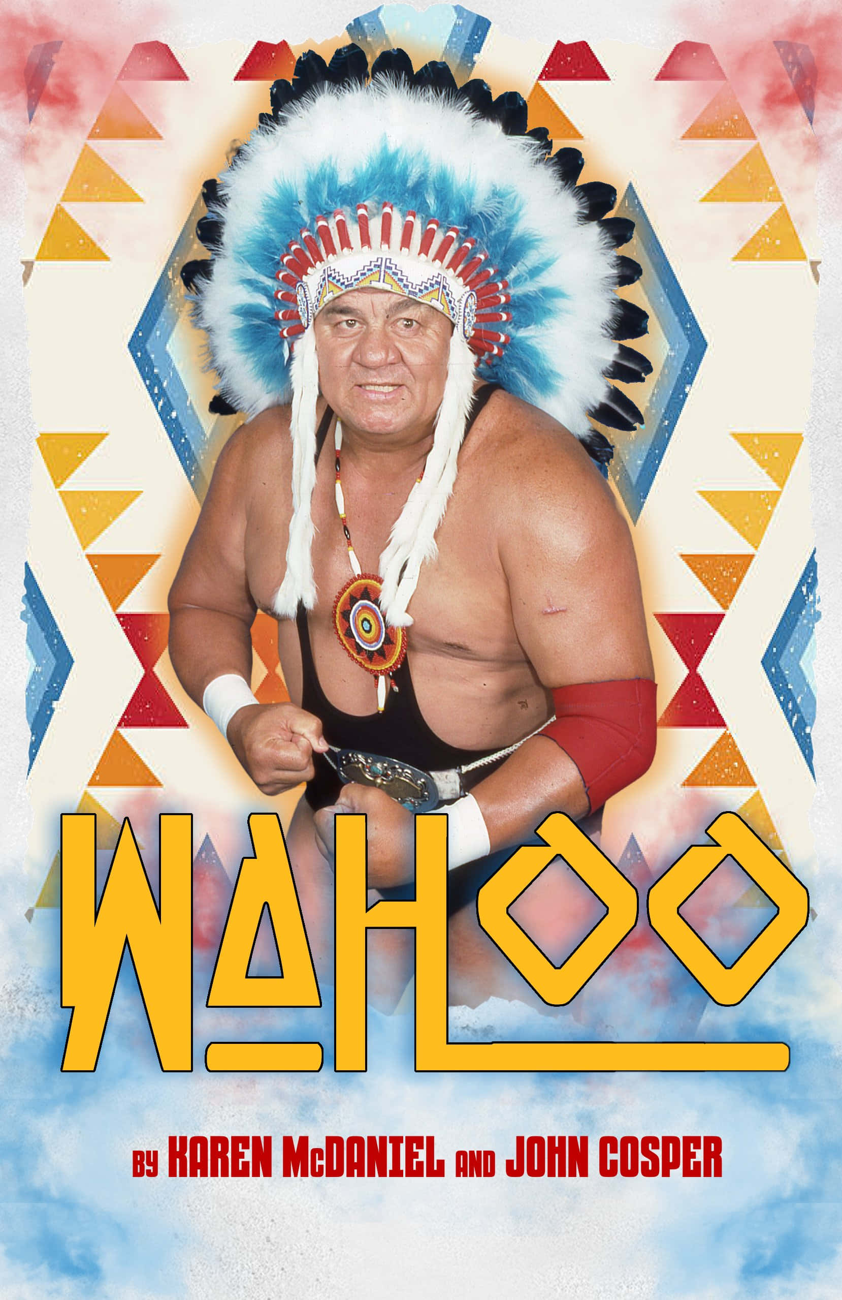 Wahoo McDaniel, blue and white feathered headdress, WAHOO, Full HD Phone Wallpaper