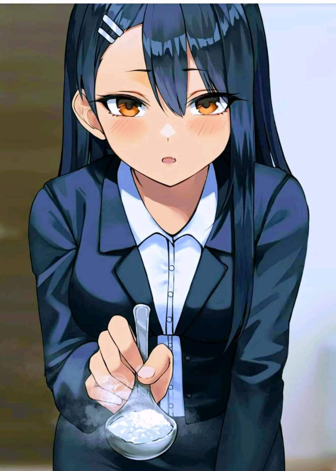 waifu, anime girl, dark blazer, HD Phone Wallpaper