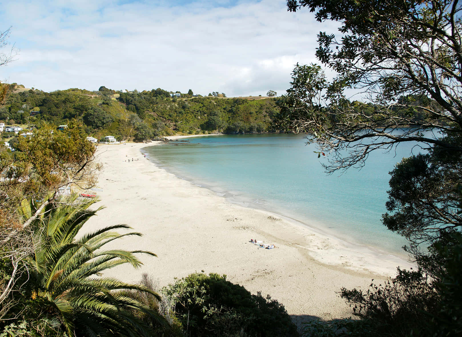 Waiheke Island, turquoise water, white sand beach, HD Desktop Wallpaper