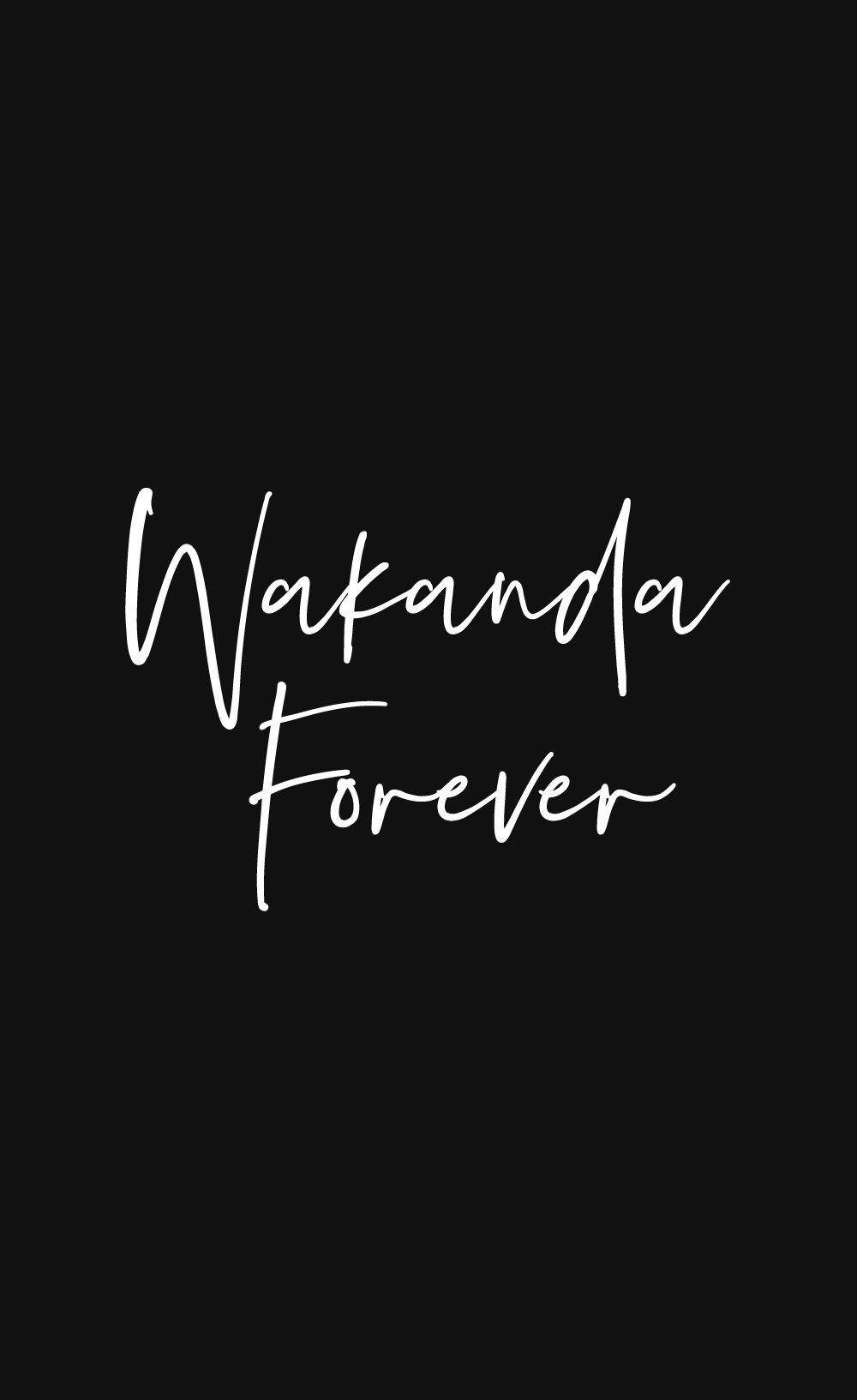 Wakanda Forever, white, cursive text, HD Phone Wallpaper