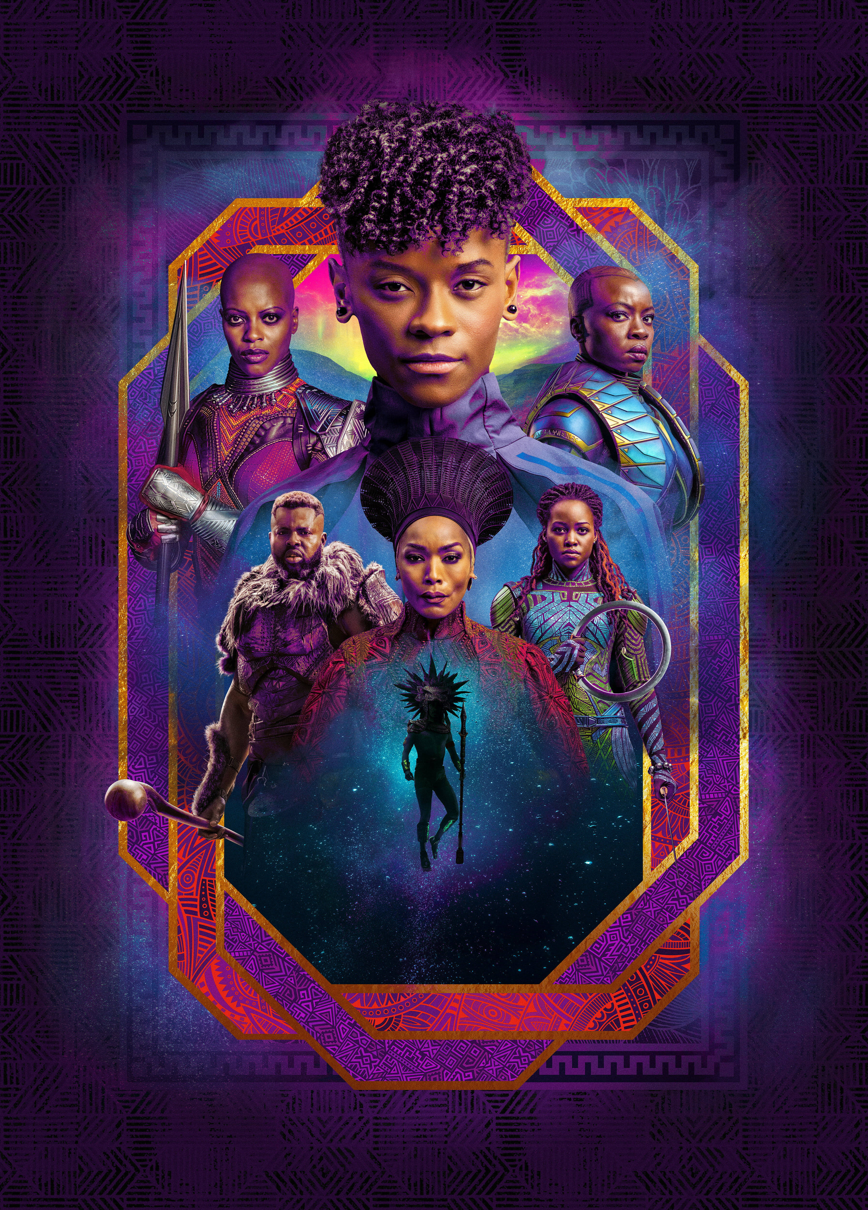 Wakanda Forever, futuristic armor, cosmic purple, 4K Phone Wallpaper