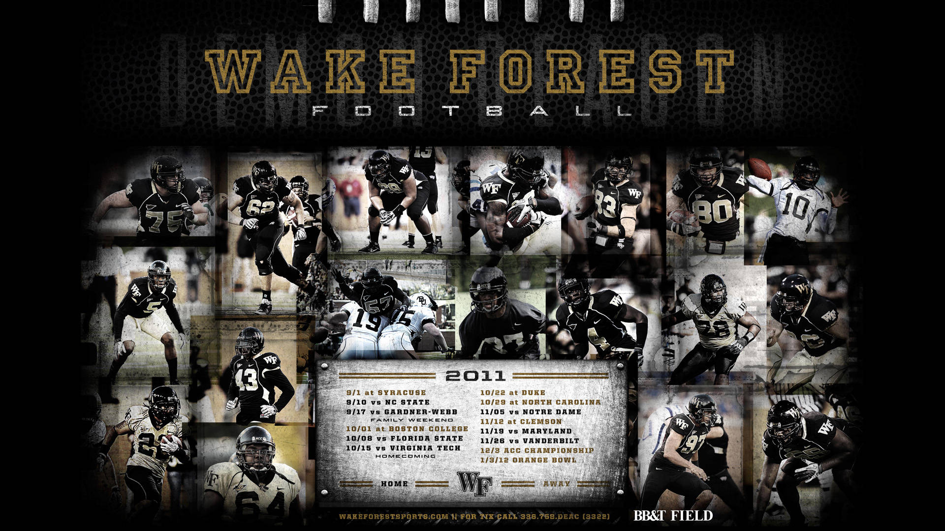 Wake Forest University, football players, game schedule details, Full HD Desktop Wallpaper